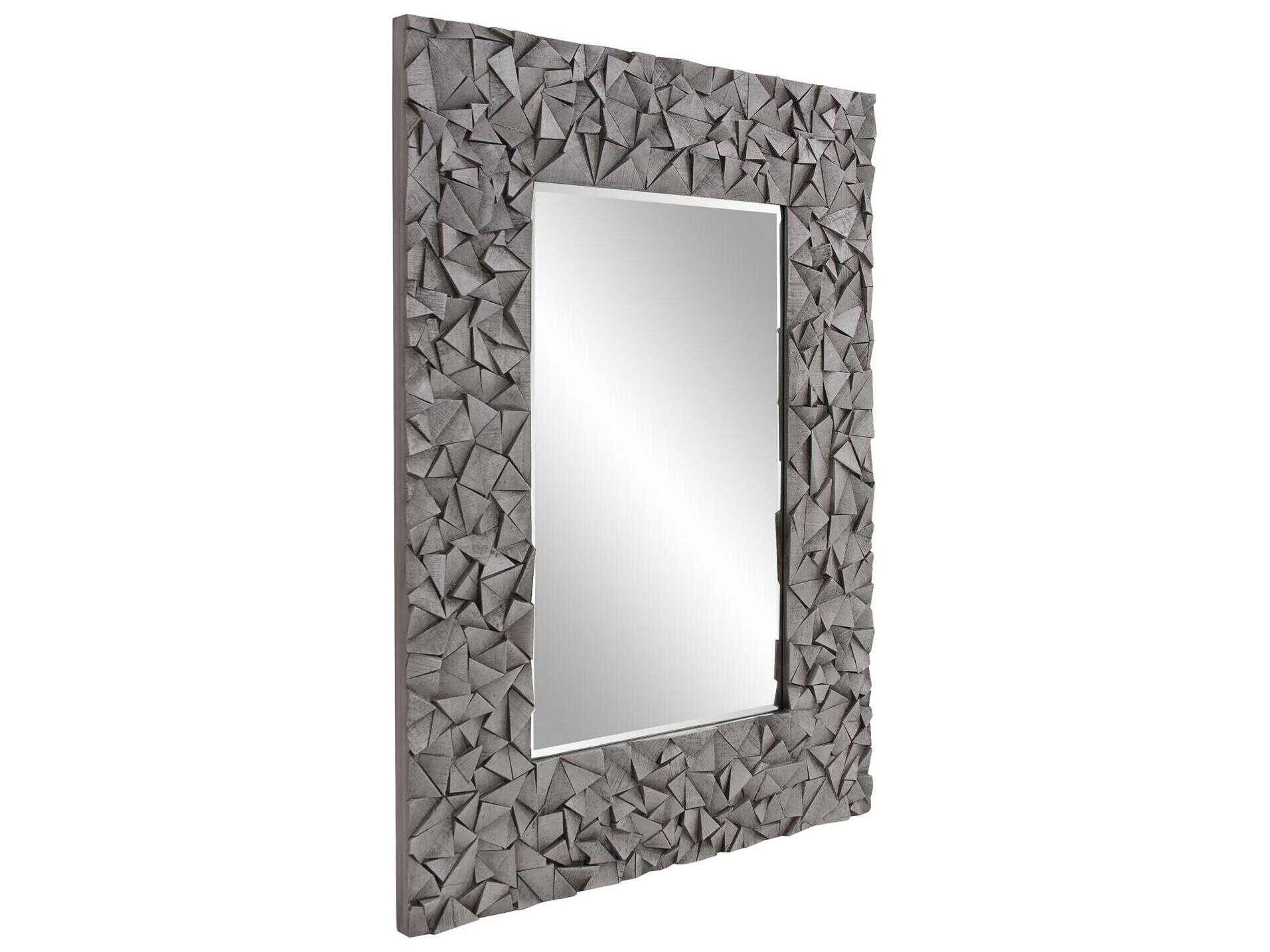 Howard Elliott Pablo Gray Rectangular Wall Mirror