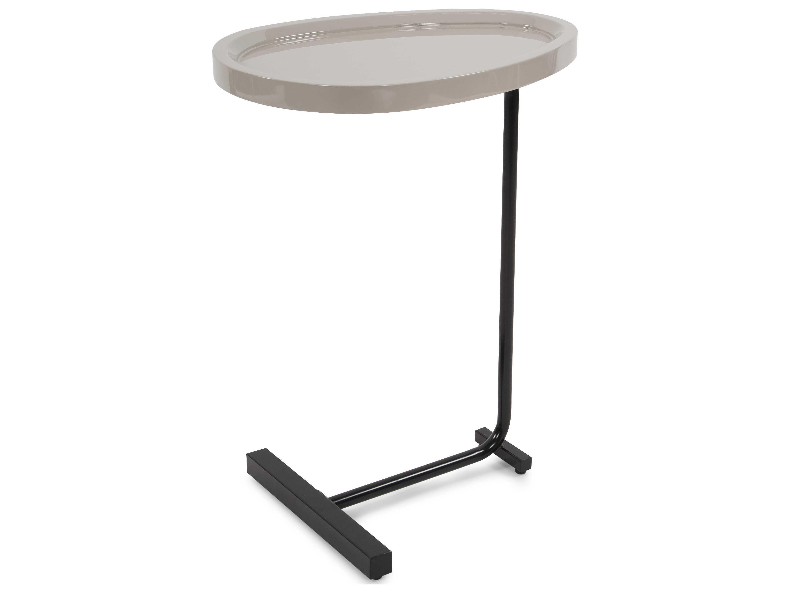 Howard Elliott Tobin Oval Wood Taupe End Table