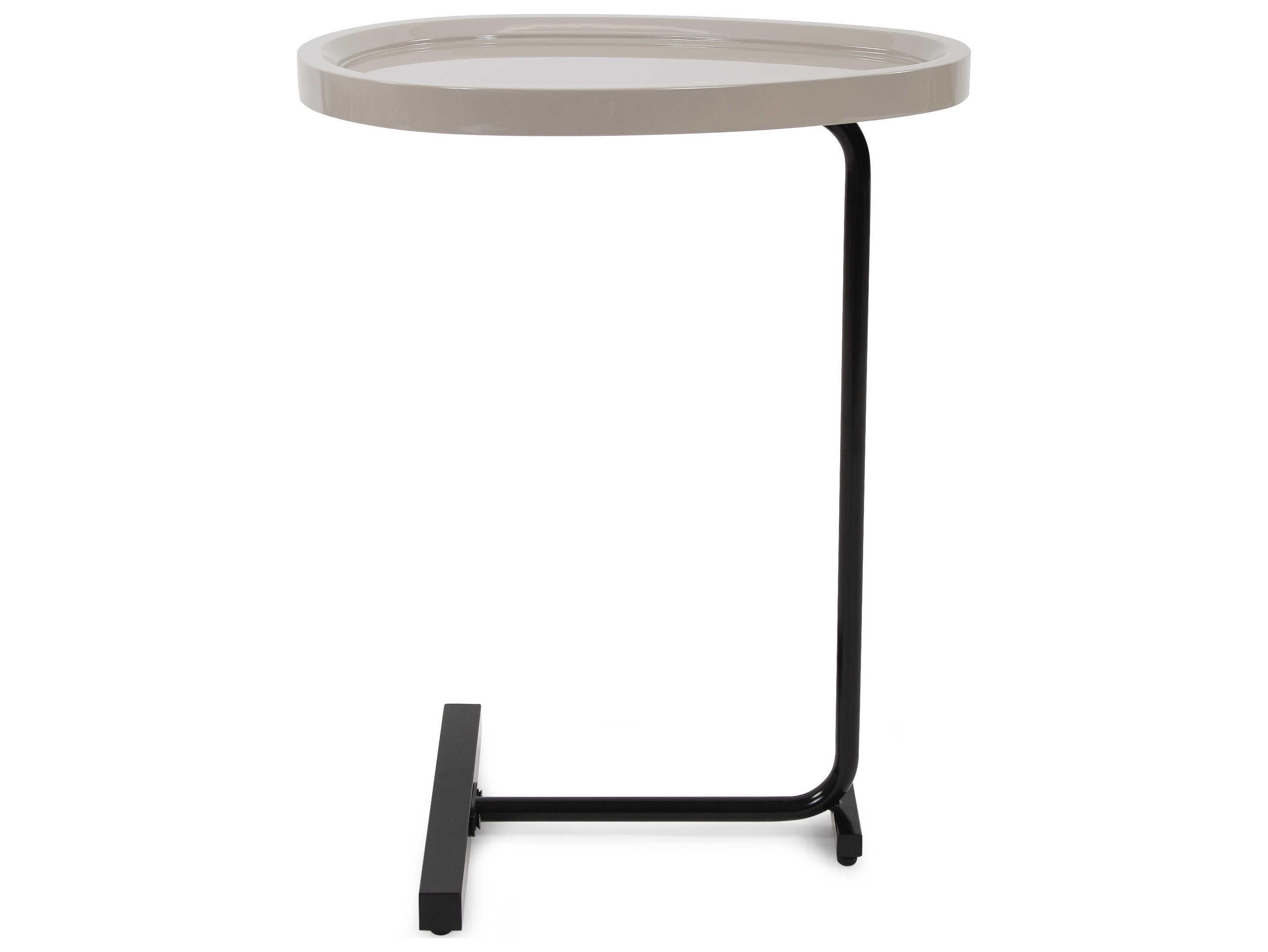Howard Elliott Tobin Oval Wood Taupe End Table