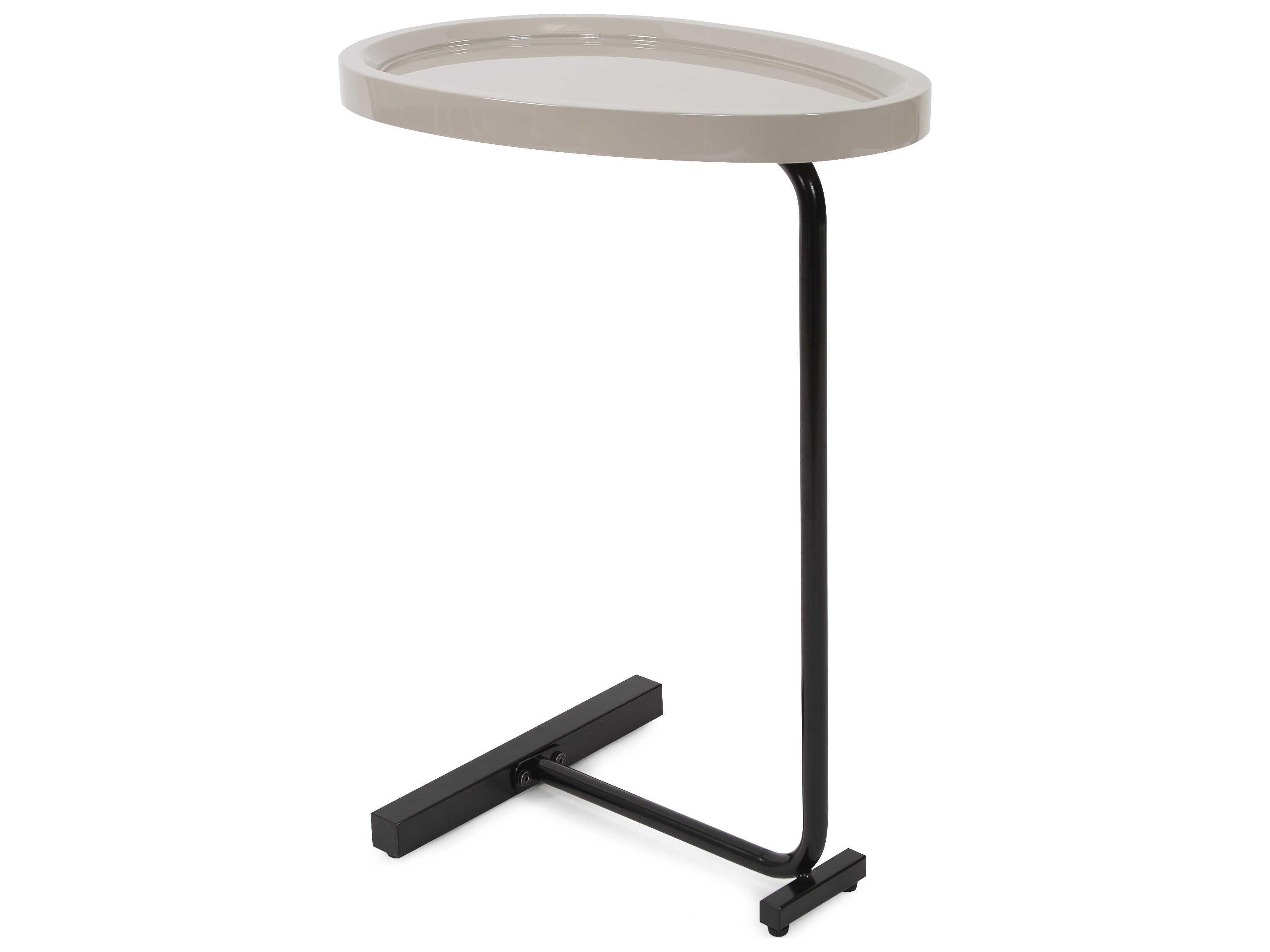 Howard Elliott Tobin Oval Wood Taupe End Table