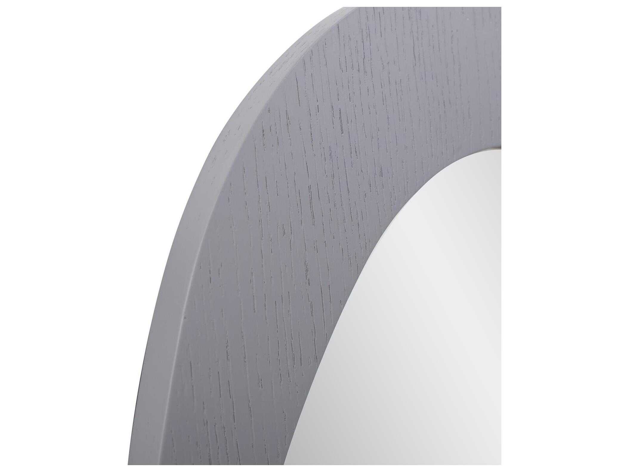 Howard Elliott Saldar Matte Gray Oval Wall Mirror