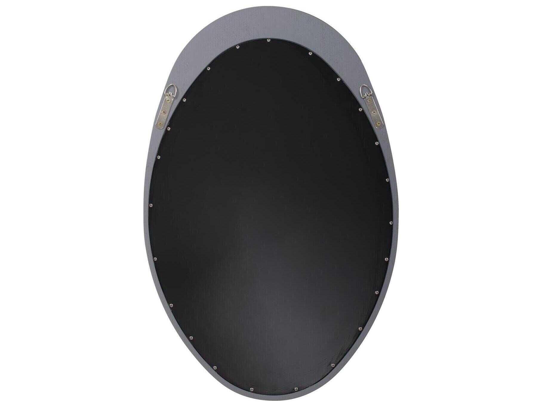 Howard Elliott Saldar Matte Gray Oval Wall Mirror