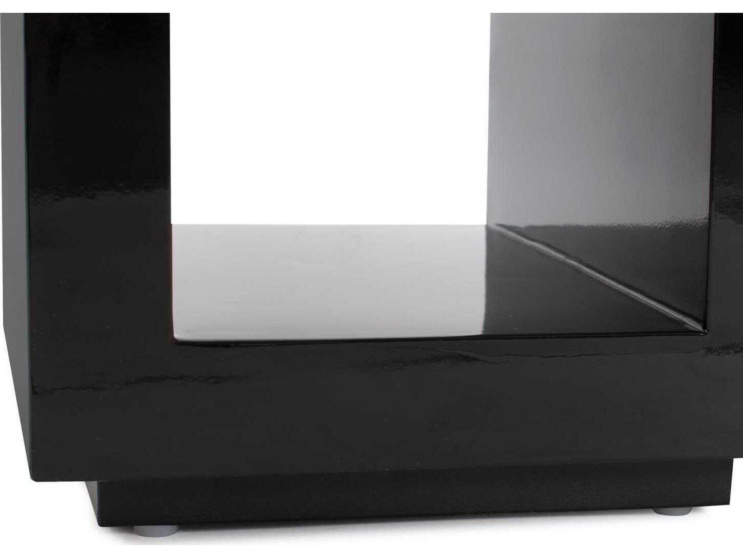 Howard Elliott Nero Square Wood Glossy Black End Table