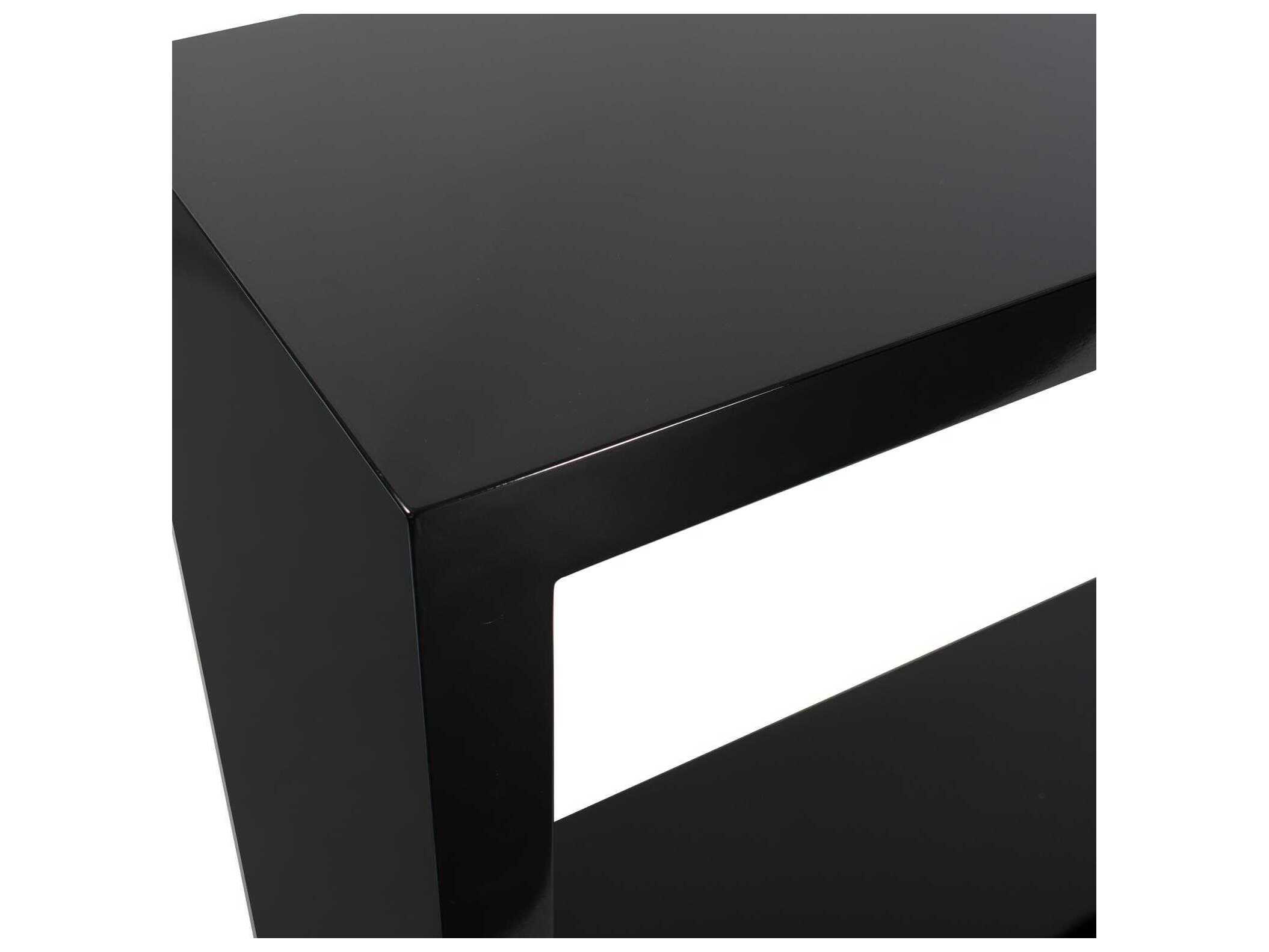 Howard Elliott Nero Rectangular Wood Glossy Black Console Table