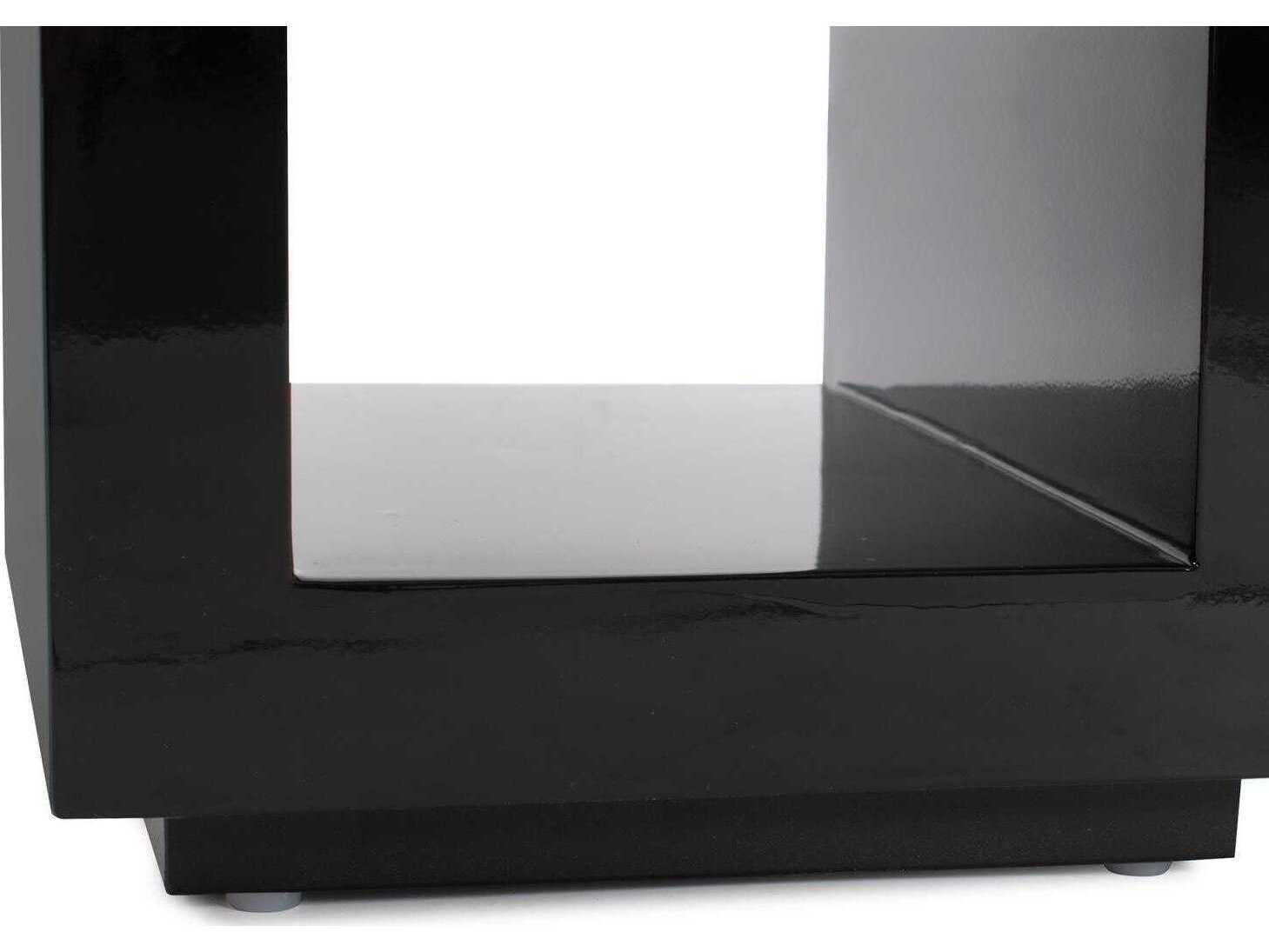 Howard Elliott Nero Square Wood Glossy Black End Table