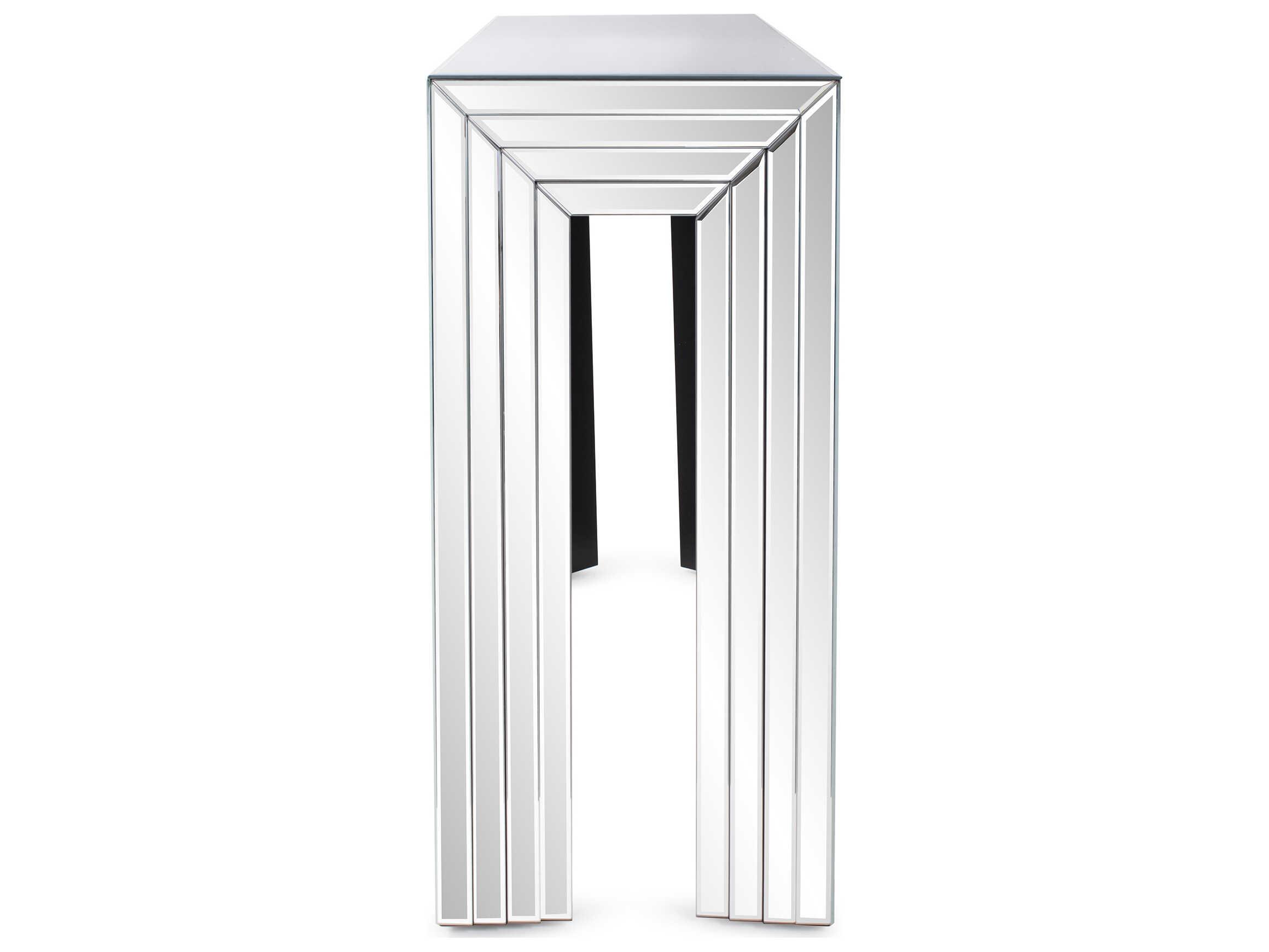 Howard Elliott Aryes Rectangular Mirror Silver Console Table