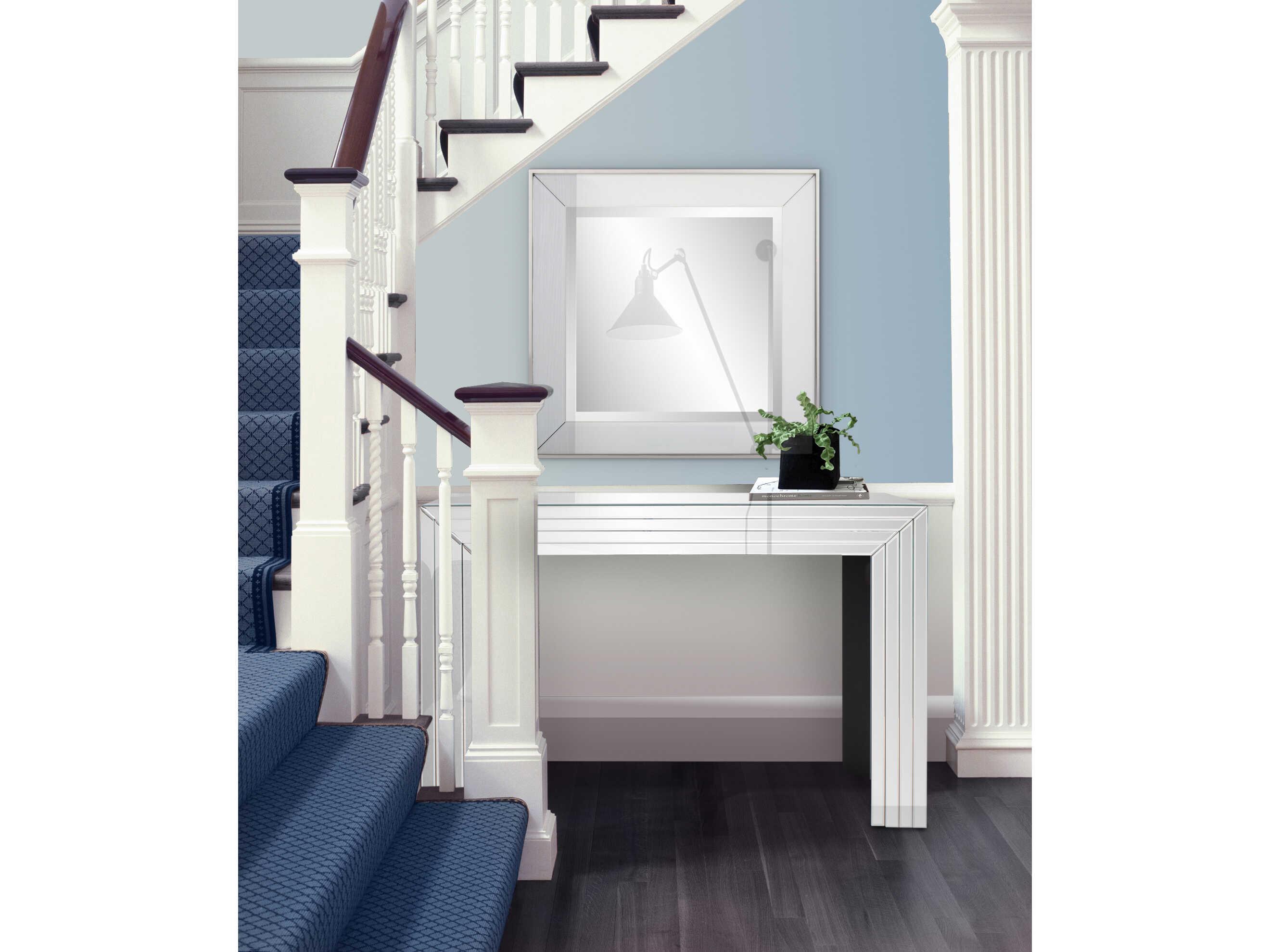 Howard Elliott Aryes Rectangular Mirror Silver Console Table