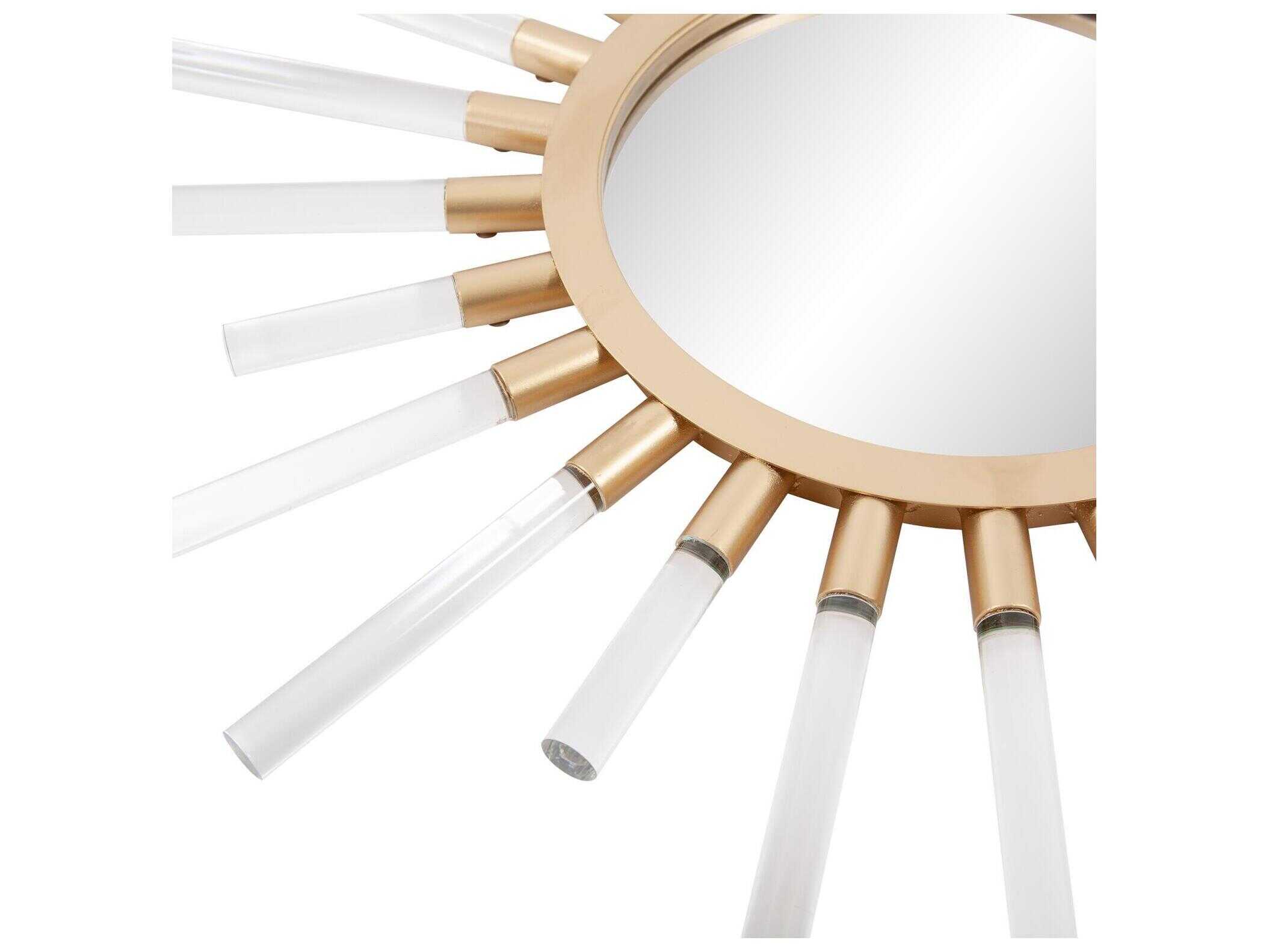 Howard Elliott Nimbus Gold Clear Sunburst Wall Mirror