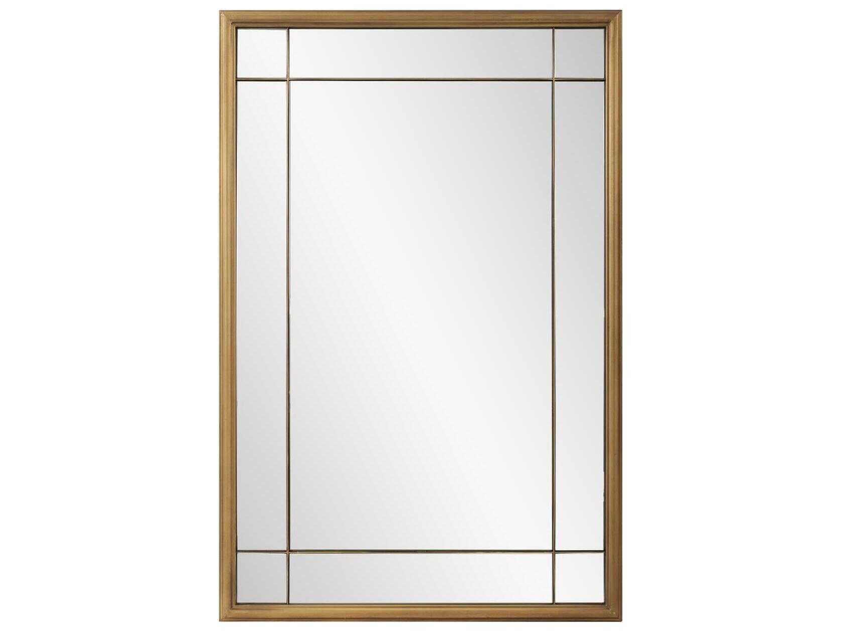 Howard Elliott Chiverny Brass Rectangular Wall Mirror