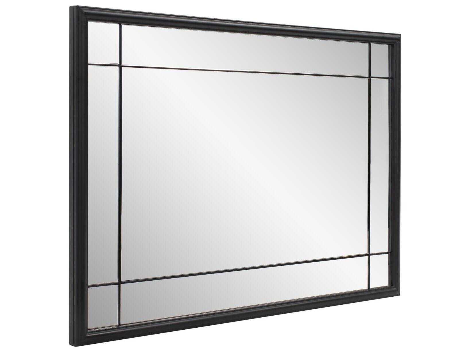 Howard Elliott Chiverny Matte Black Rectangular Wall Mirror