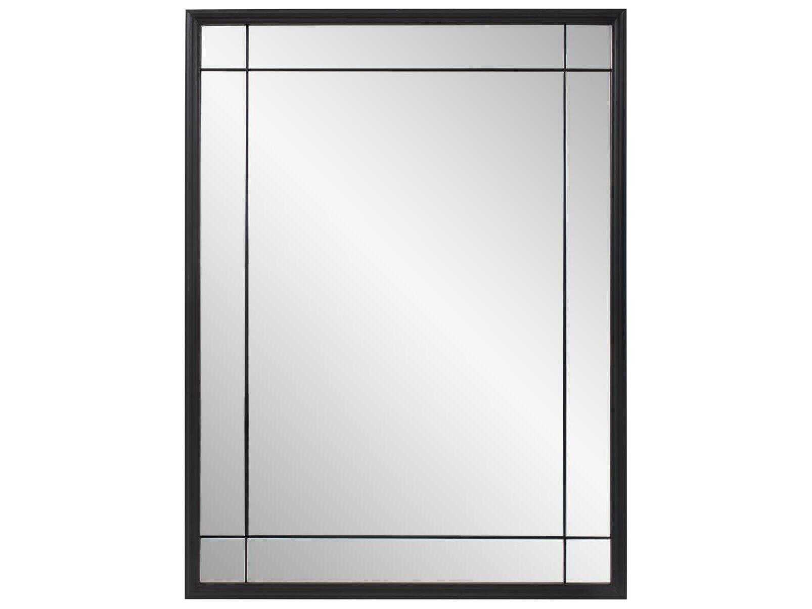 Howard Elliott Chiverny Matte Black Rectangular Wall Mirror