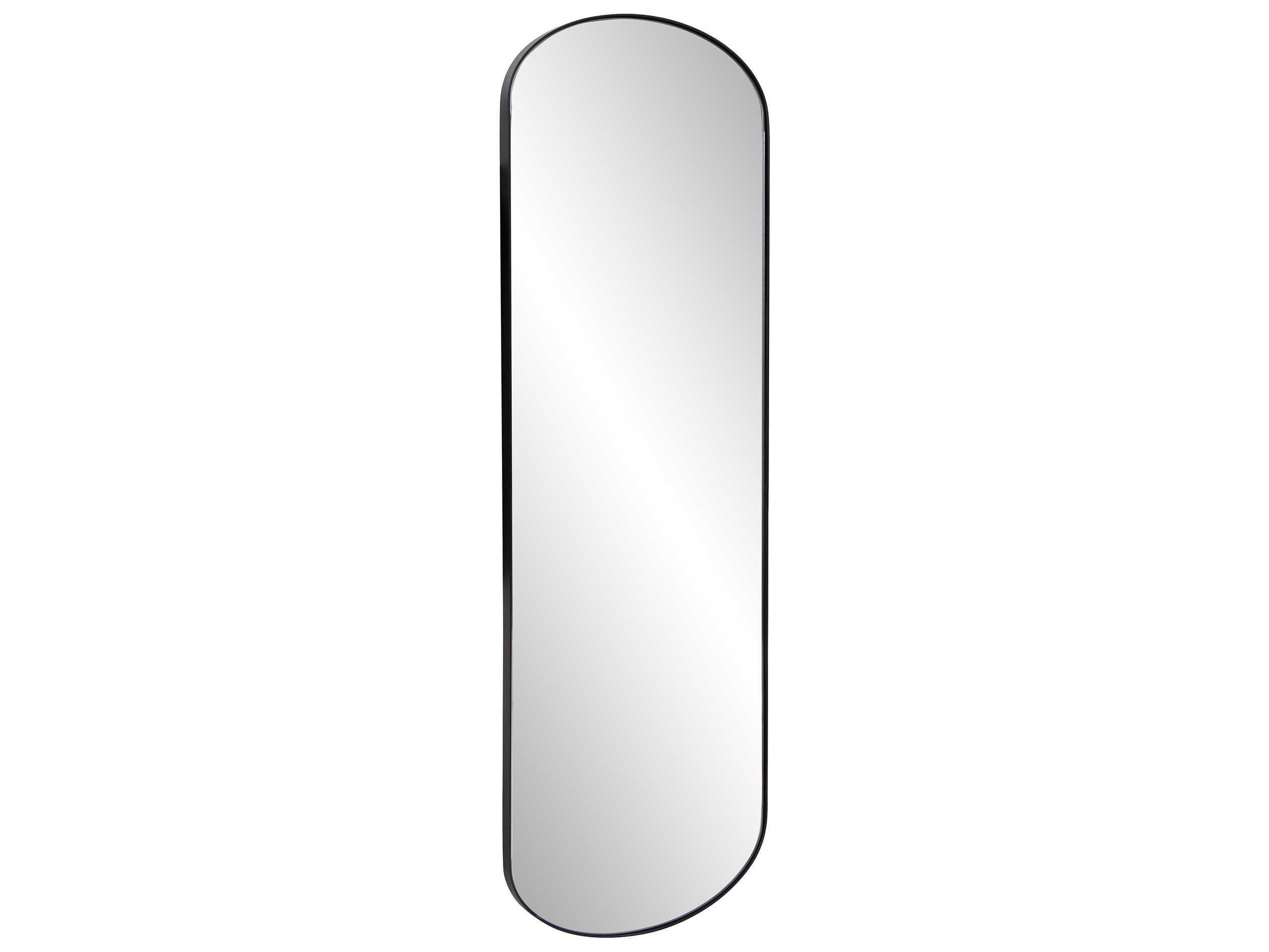 Howard Elliott Van Buren Matte Black Oval Wall Mirror