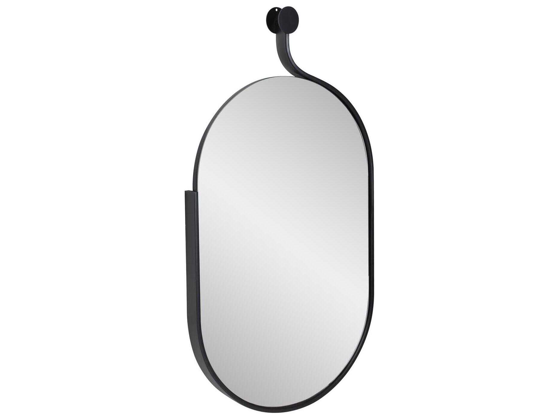 Howard Elliott Hudson Black Oval Wall Mirror