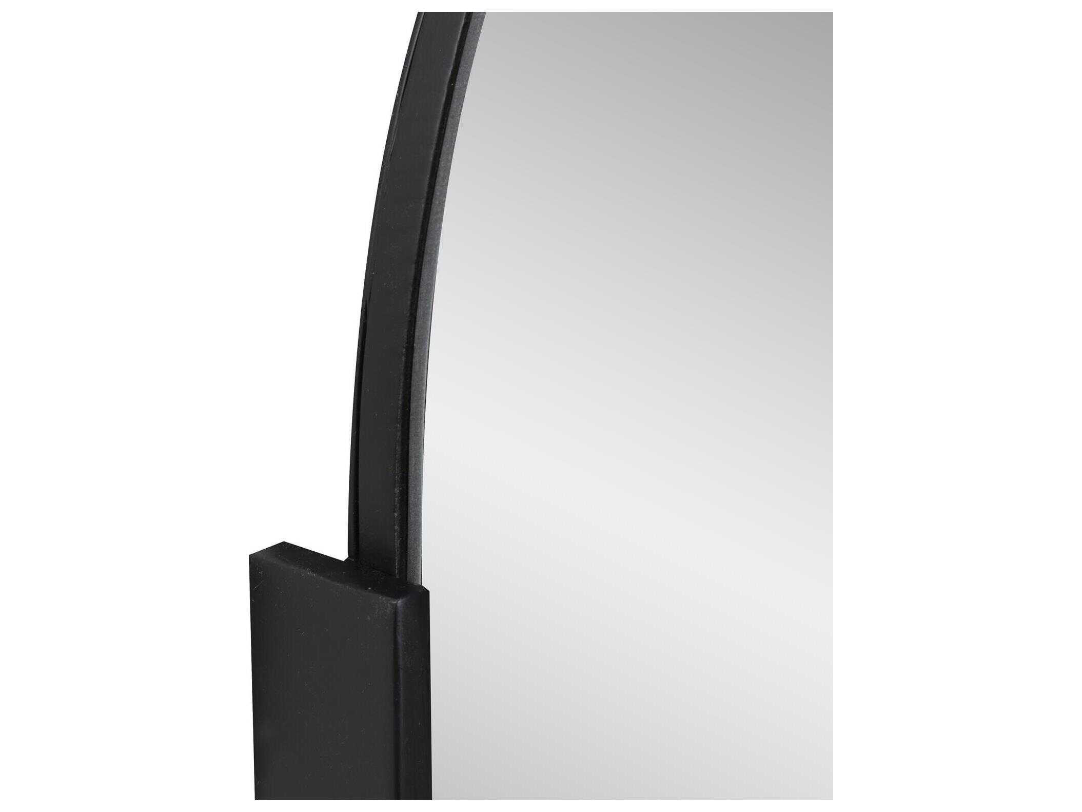 Howard Elliott Hudson Black Oval Wall Mirror