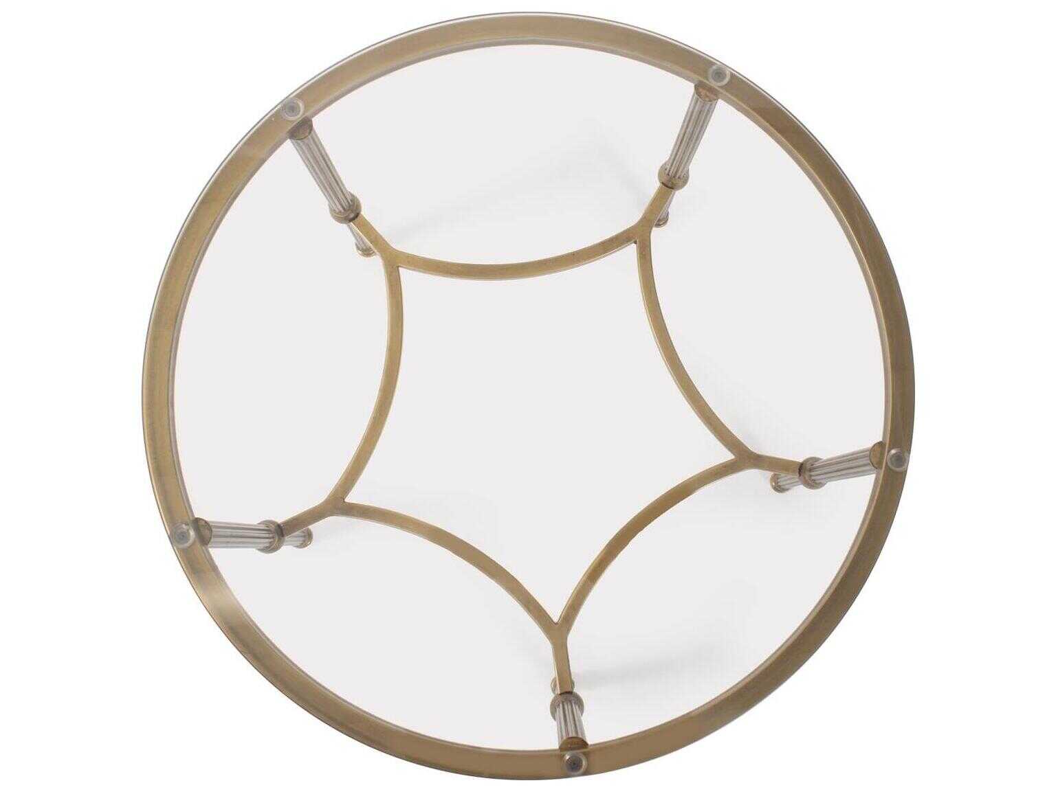 Howard Elliott Bonnifait Round Glass Bronze End Table