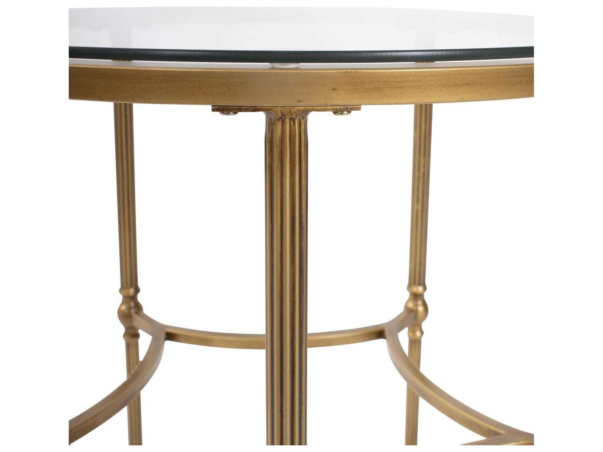 Howard Elliott Bonnifait Round Glass Bronze End Table