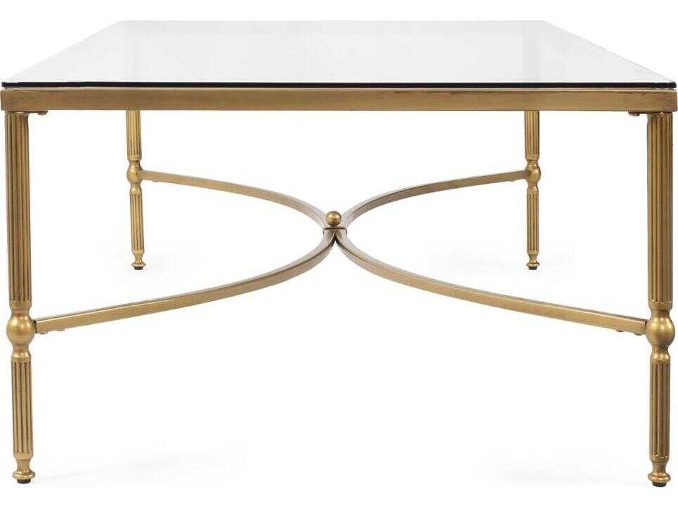 Howard Elliott Bonnifait Rectangular Glass Bronze Coffee Table