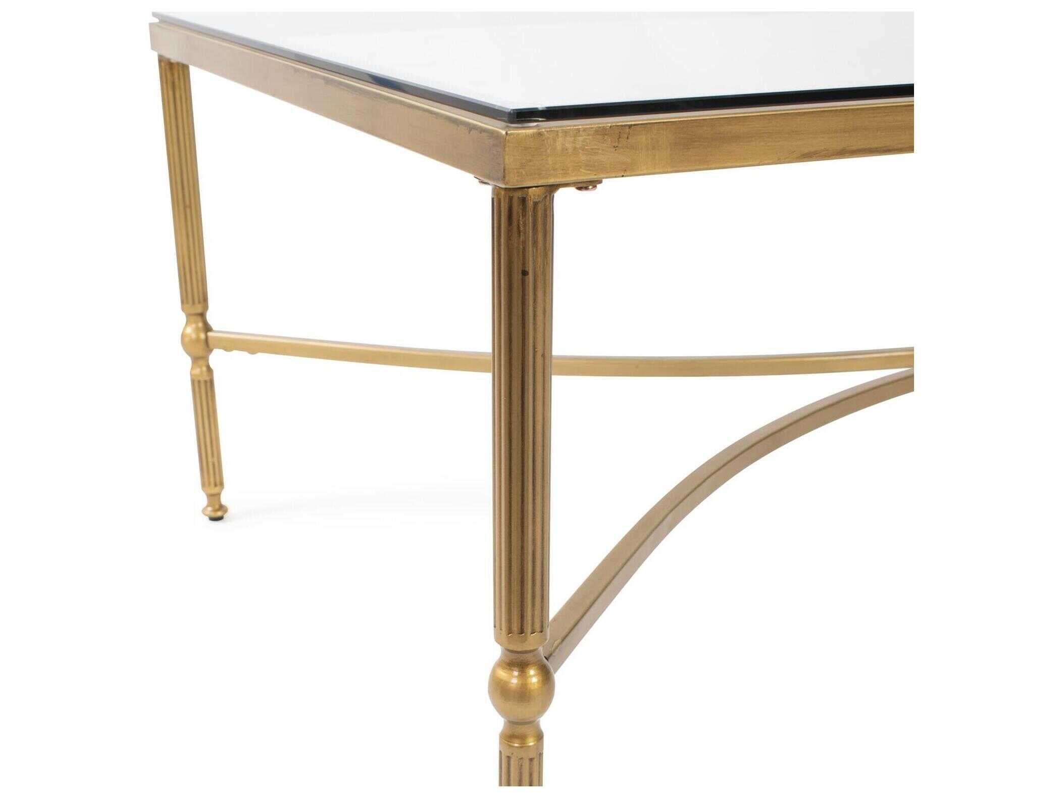 Howard Elliott Bonnifait Rectangular Glass Bronze Coffee Table