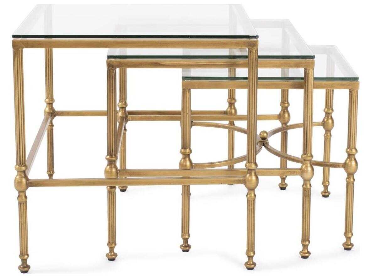 Howard Elliott Bonnifait Rectangular Glass Bronze End Table