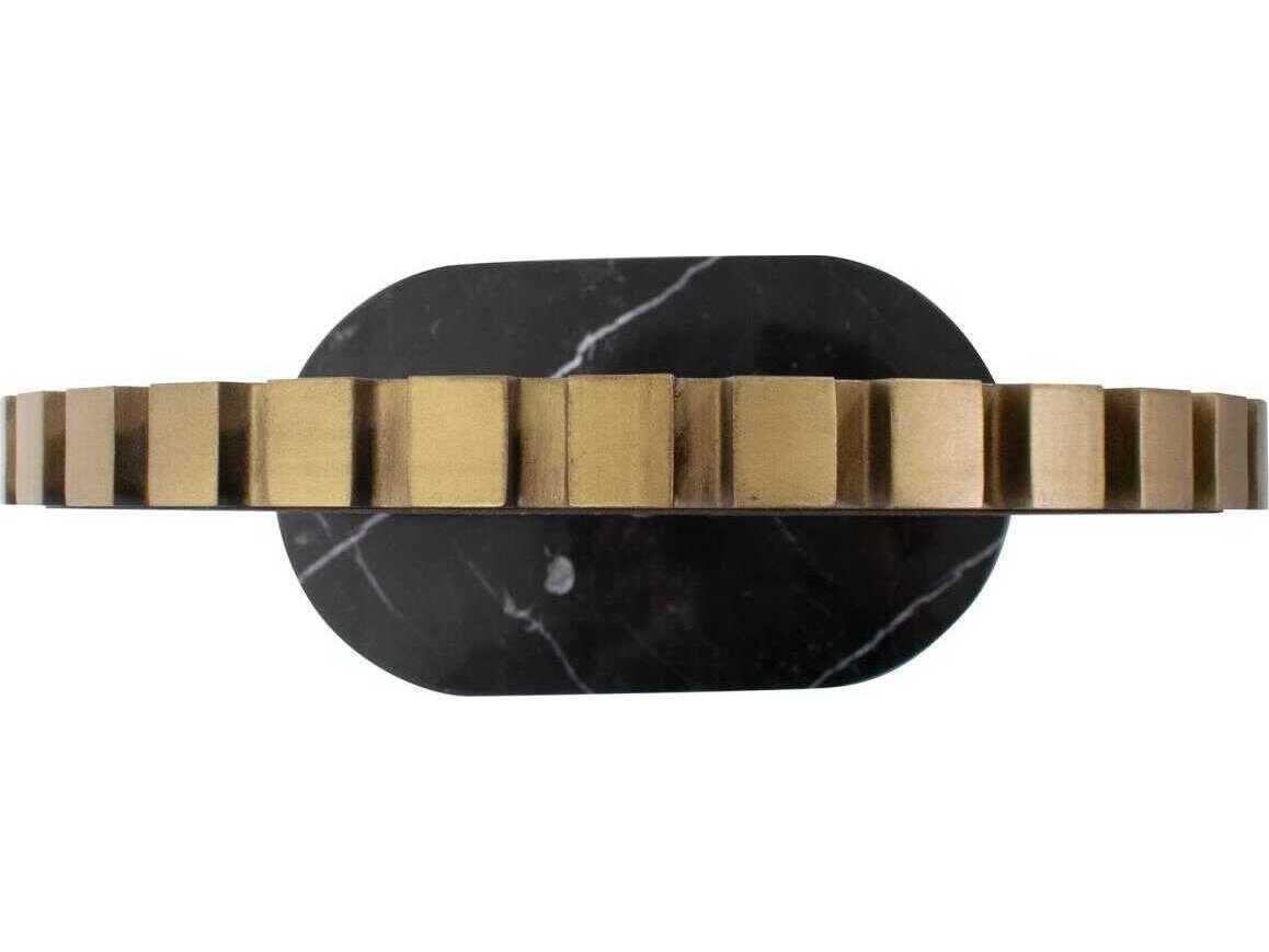 Howard Elliott Bellingham Antique Brass Round Tabletop Mirror