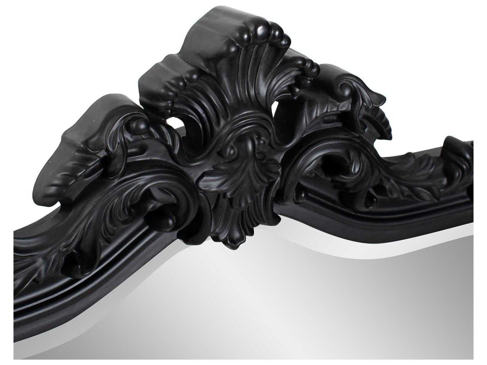 Howard Elliott Medici Ornate Matte Black Wall Mirror