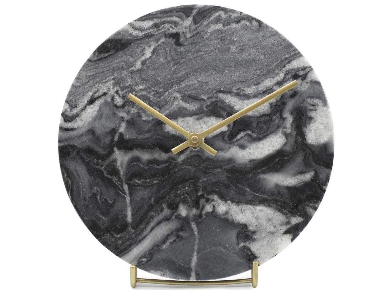 Howard Elliott Piero Black Gray Brass Clock