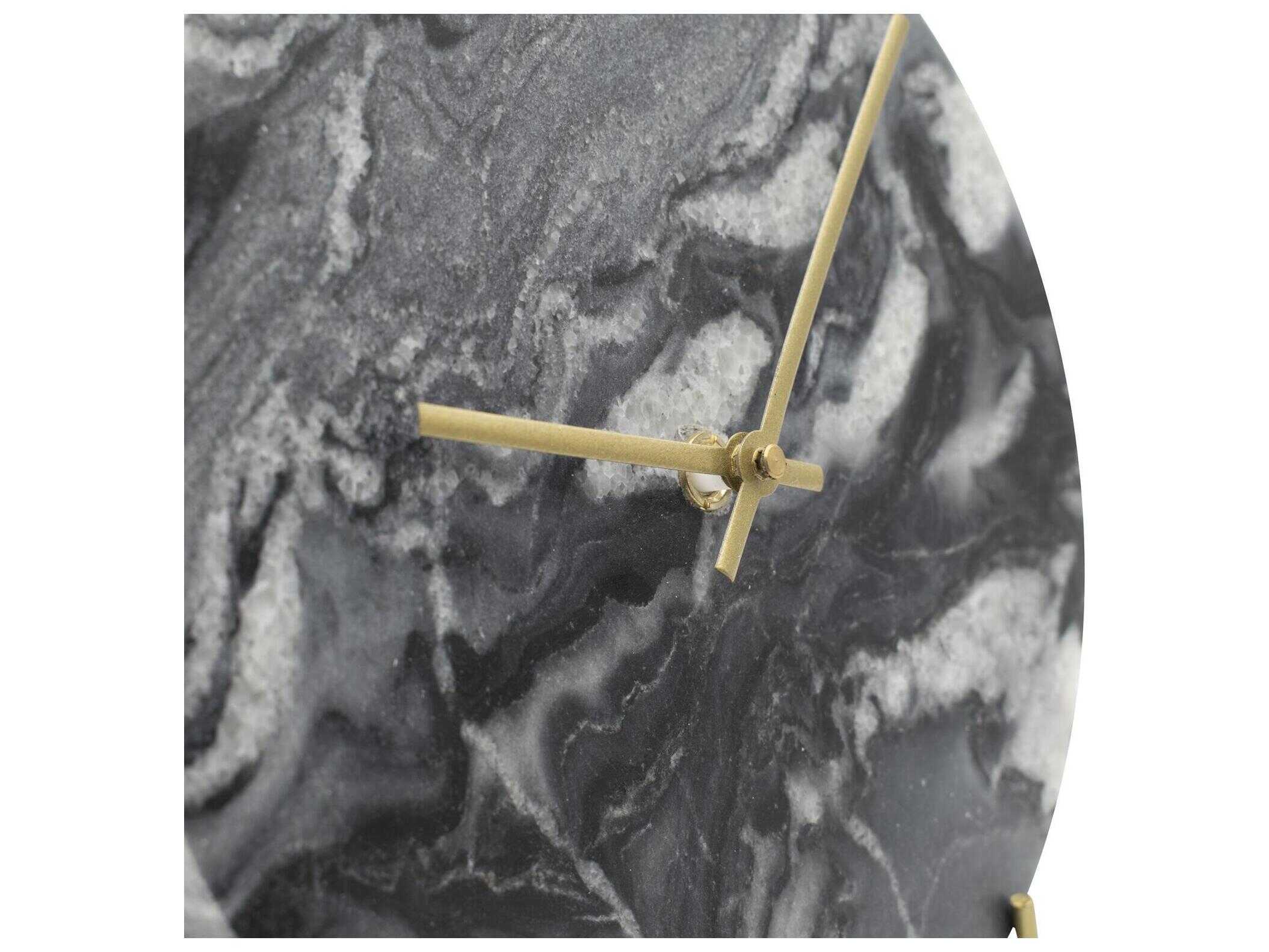Howard Elliott Piero Black Gray Brass Clock
