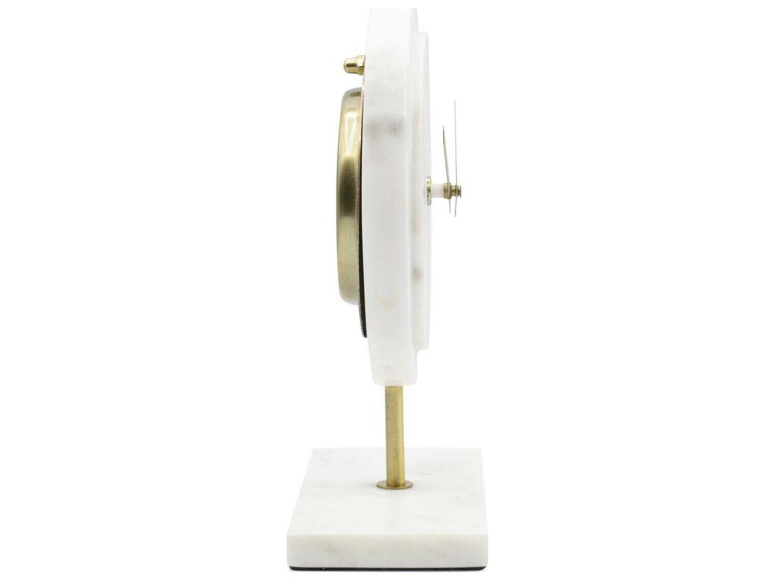 Howard Elliott Piero White Gray Brass Clock