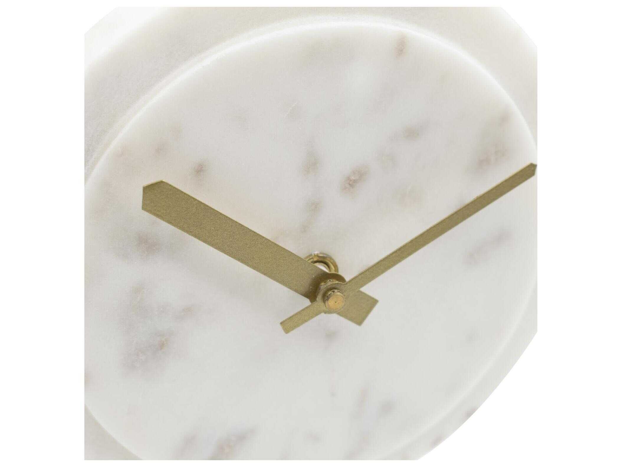 Howard Elliott Piero White Gray Brass Clock