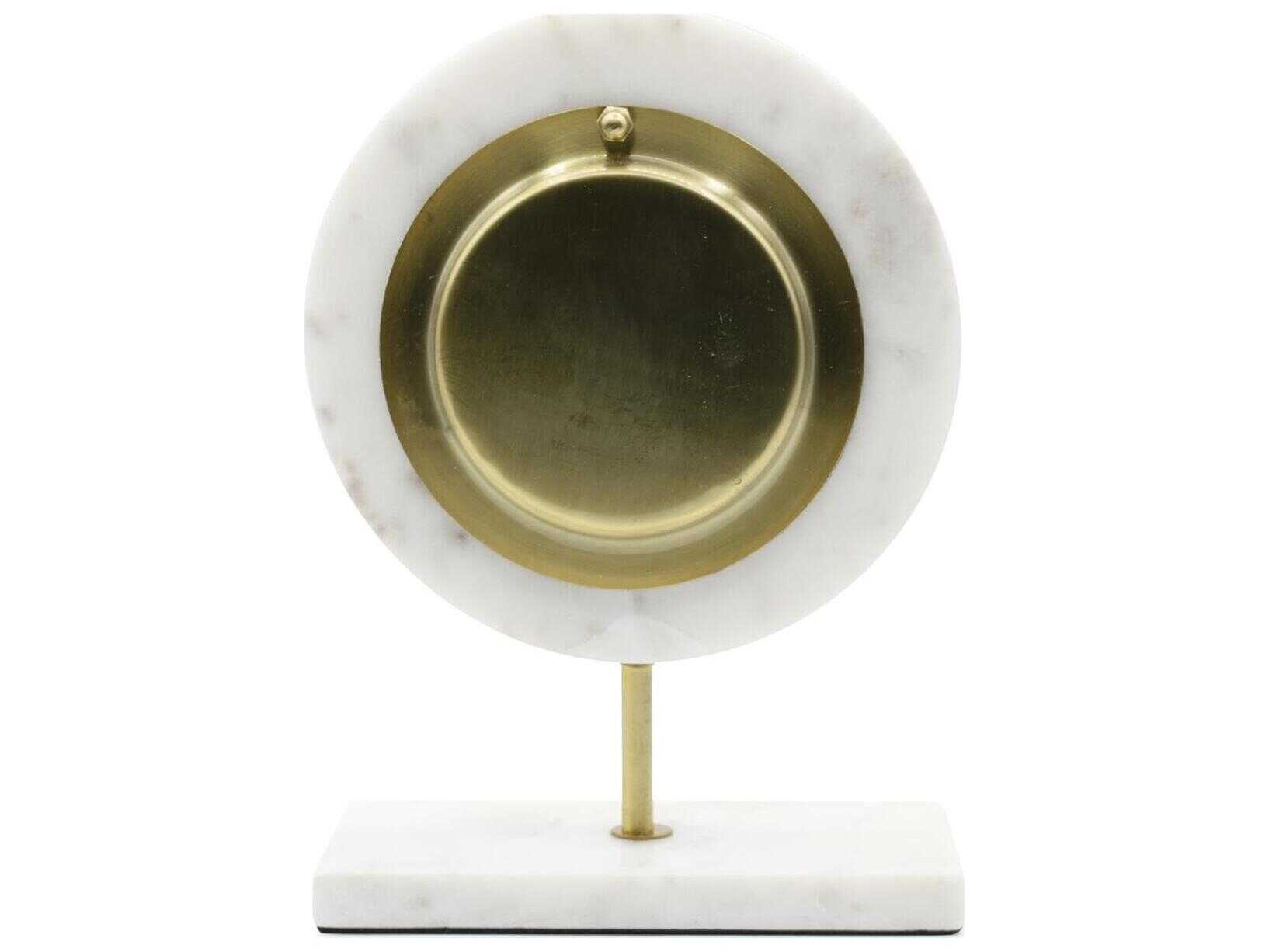 Howard Elliott Piero White Gray Brass Clock