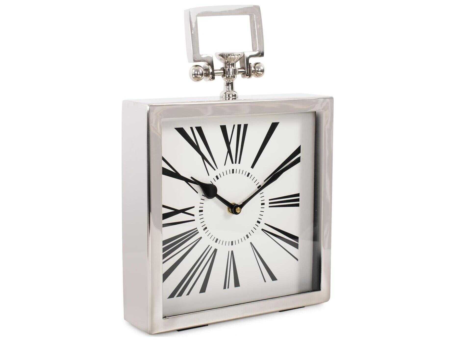 Howard Elliott Herbert Polished Silver Clock
