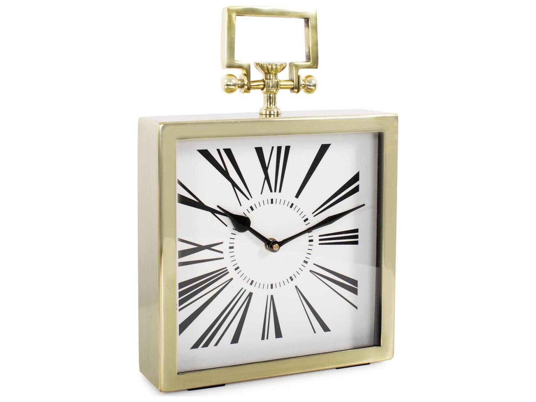 Howard Elliott Herbert Polished Gold Clock