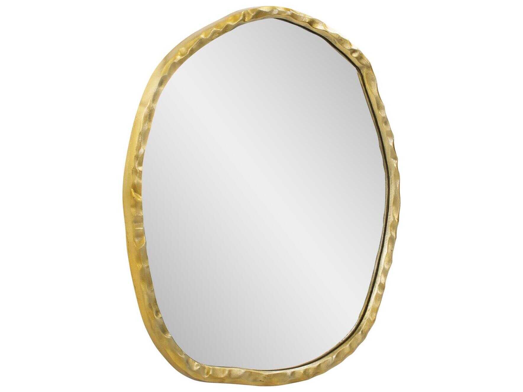 Howard Elliott Martine Brass Round Wall Mirror