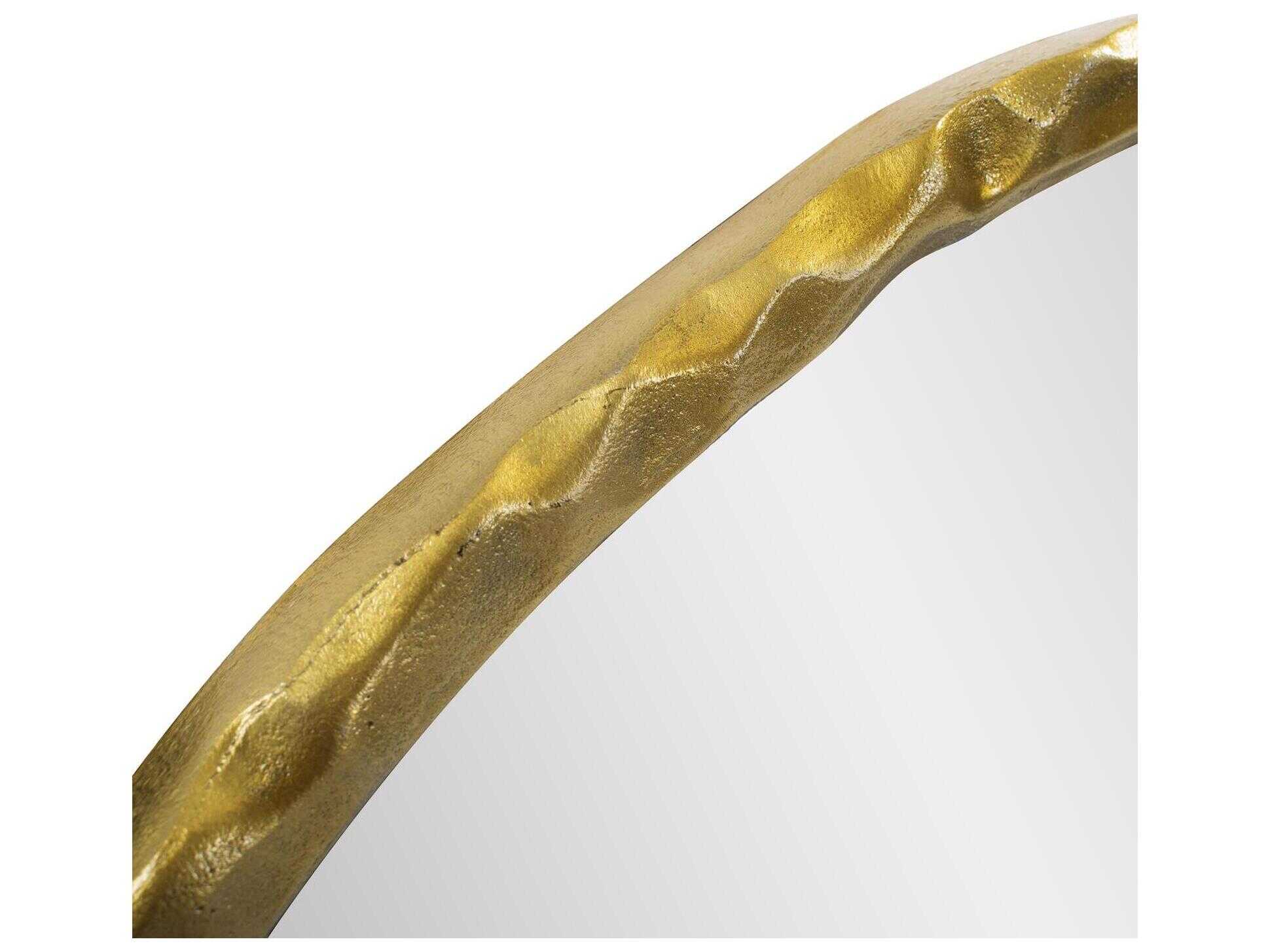 Howard Elliott Martine Brass Round Wall Mirror