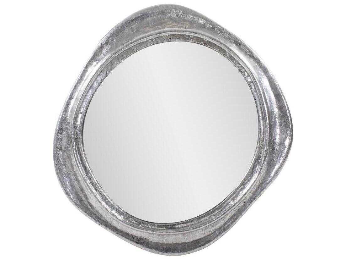 Howard Elliott Martine Silver Round Wall Mirror