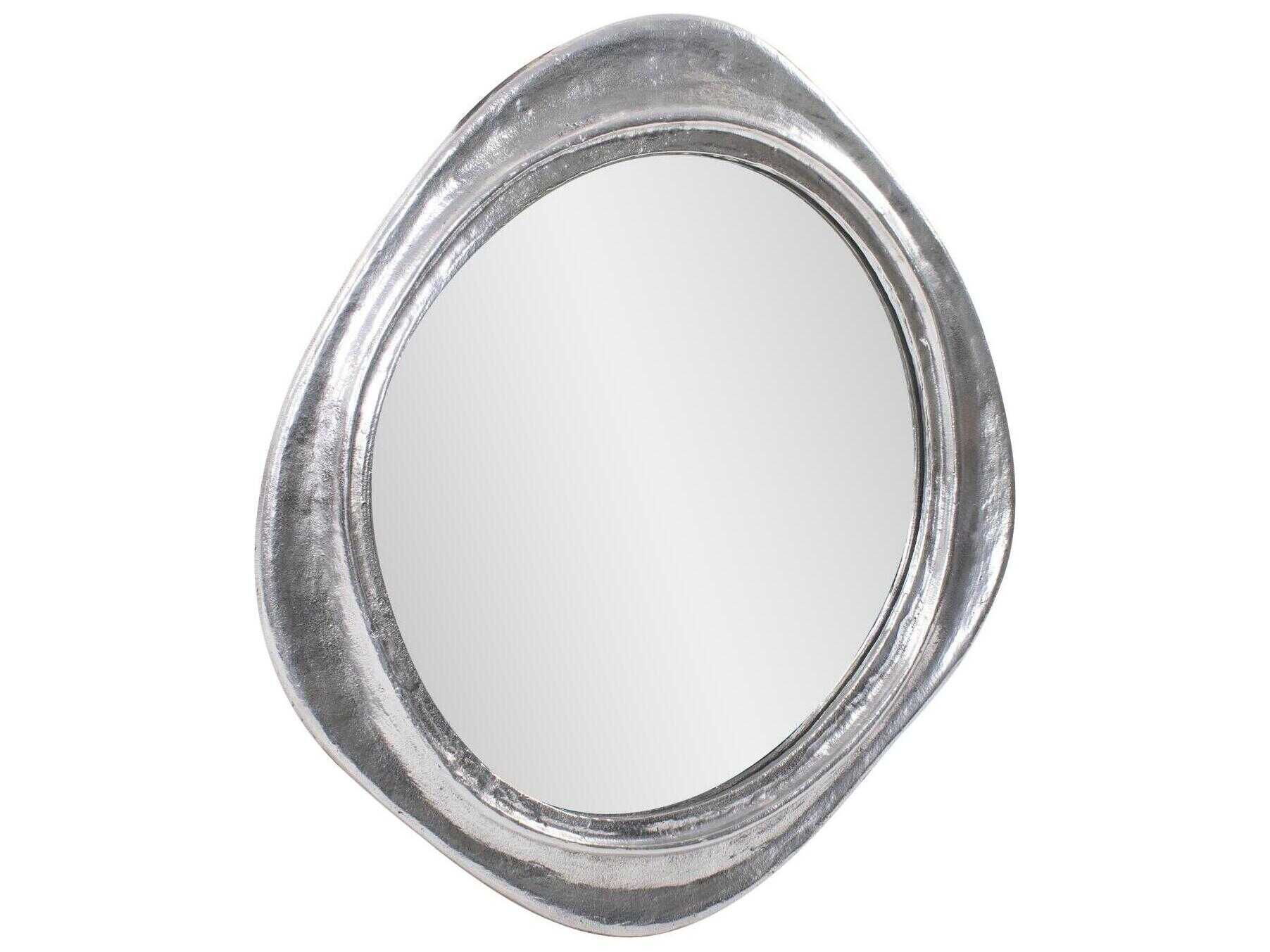 Howard Elliott Martine Silver Round Wall Mirror
