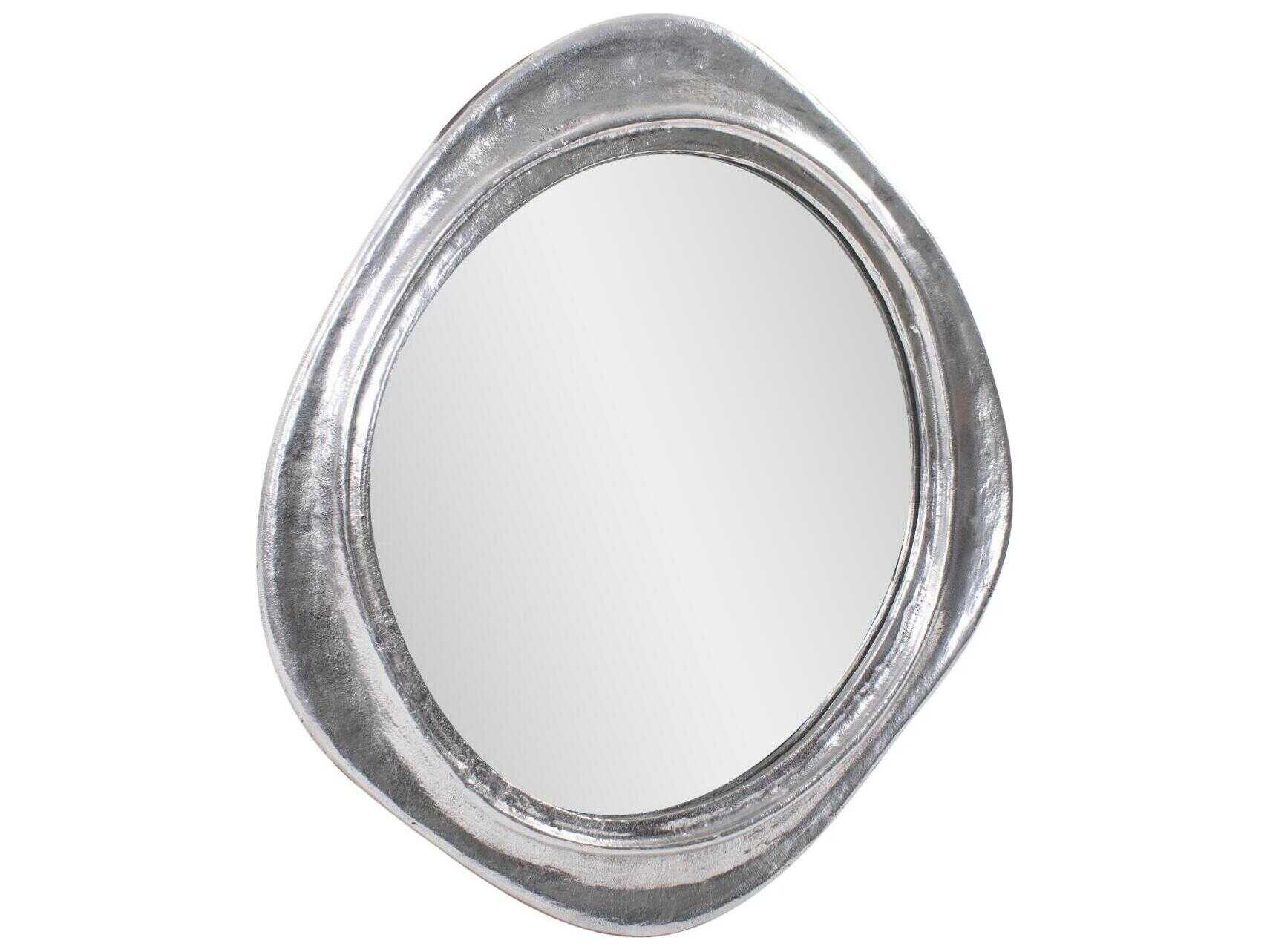 Howard Elliott Martine Silver Round Wall Mirror
