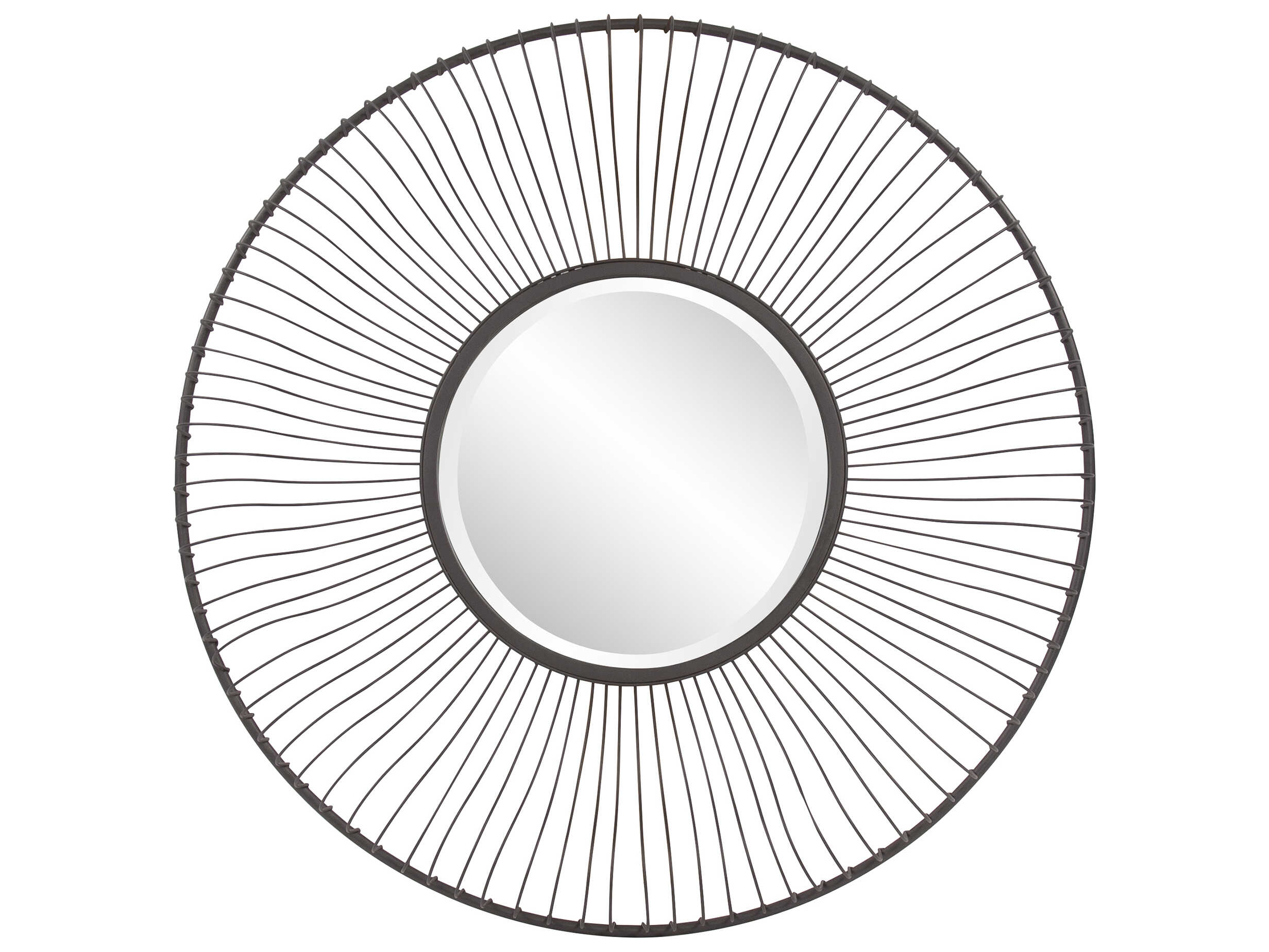 Howard Elliott Othello Graphite Round Wall Mirror