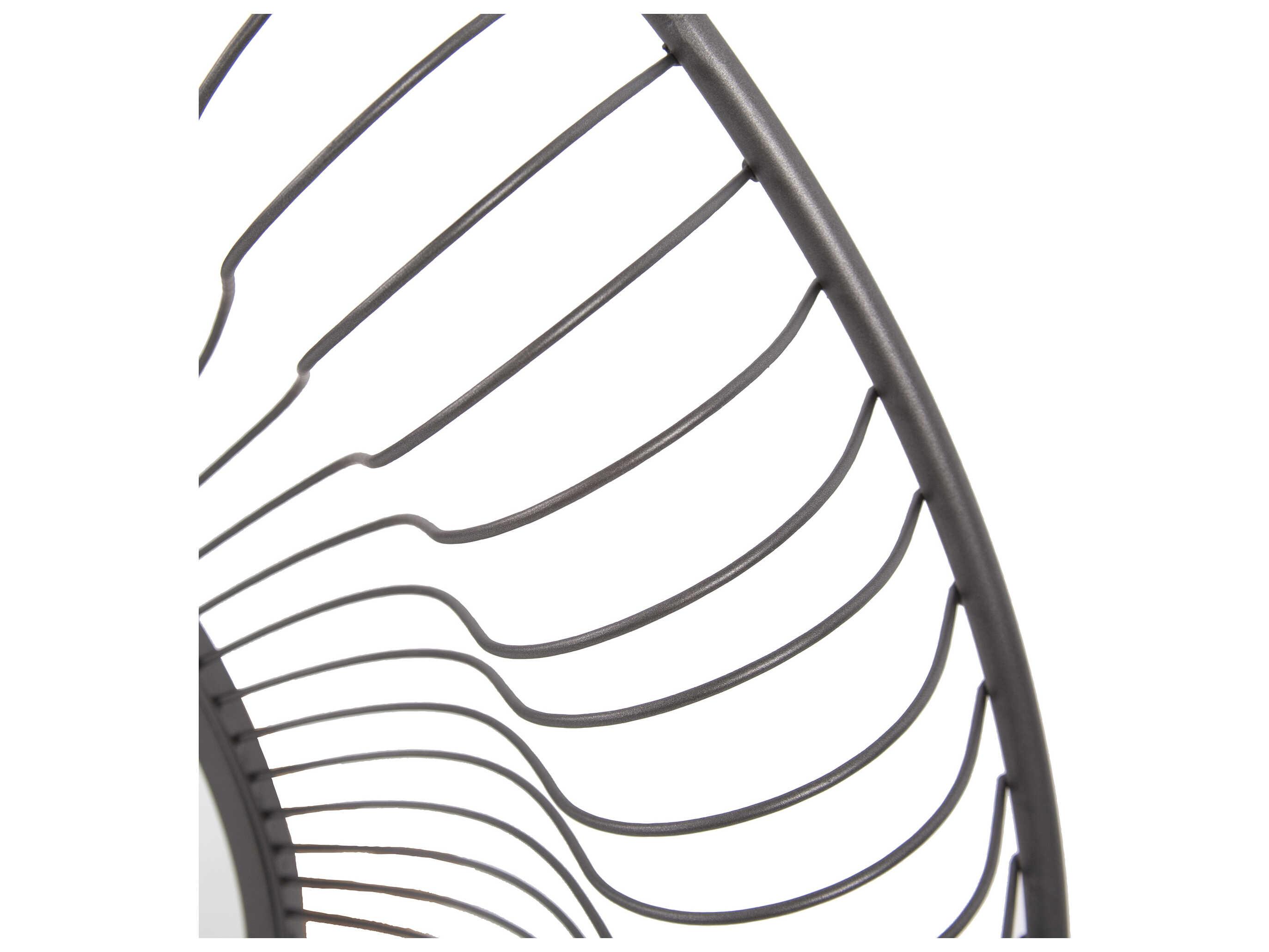 Howard Elliott Othello Graphite Round Wall Mirror