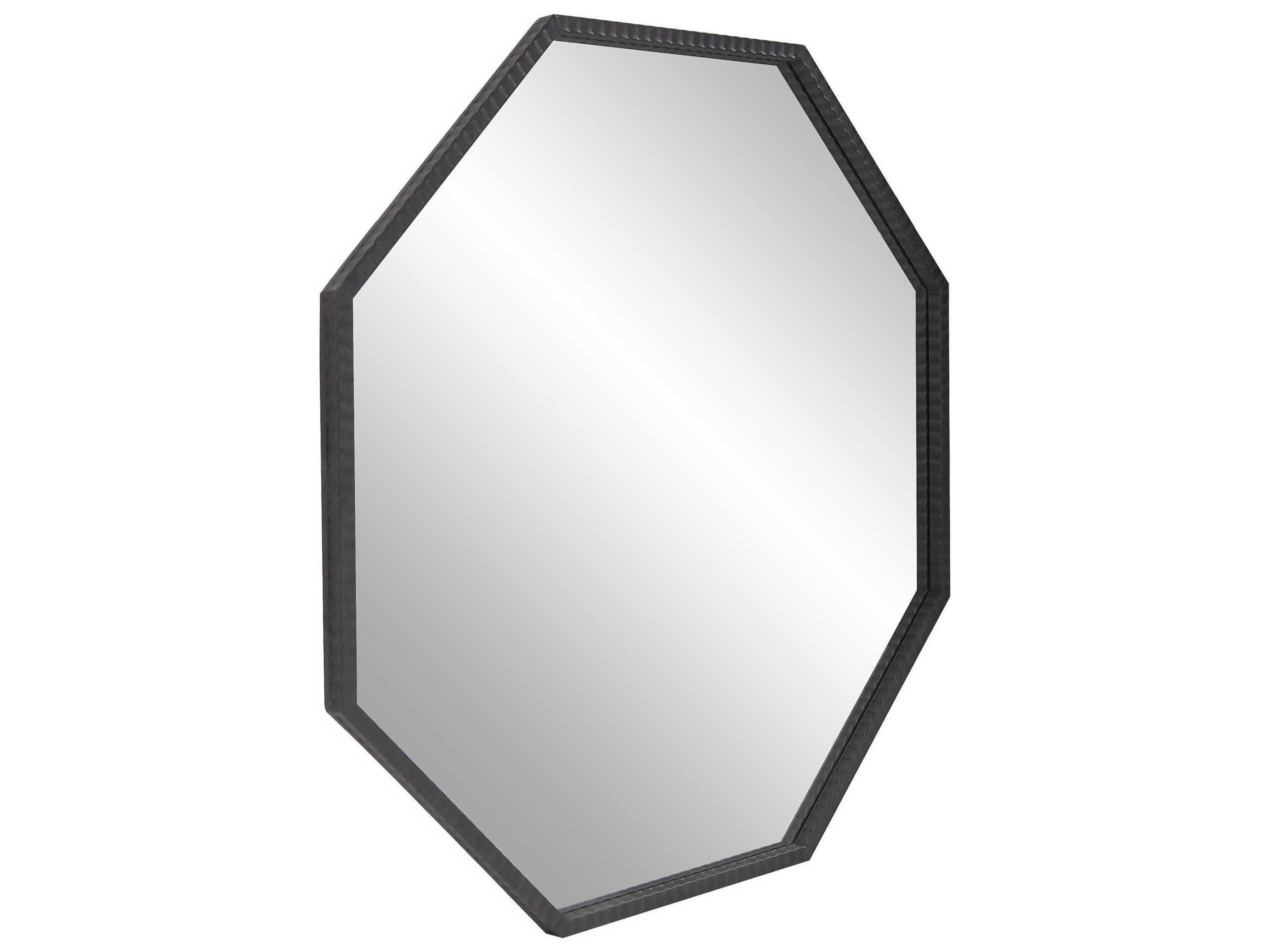 Howard Elliott Ronan Matte Graphite Octagon Wall Mirror