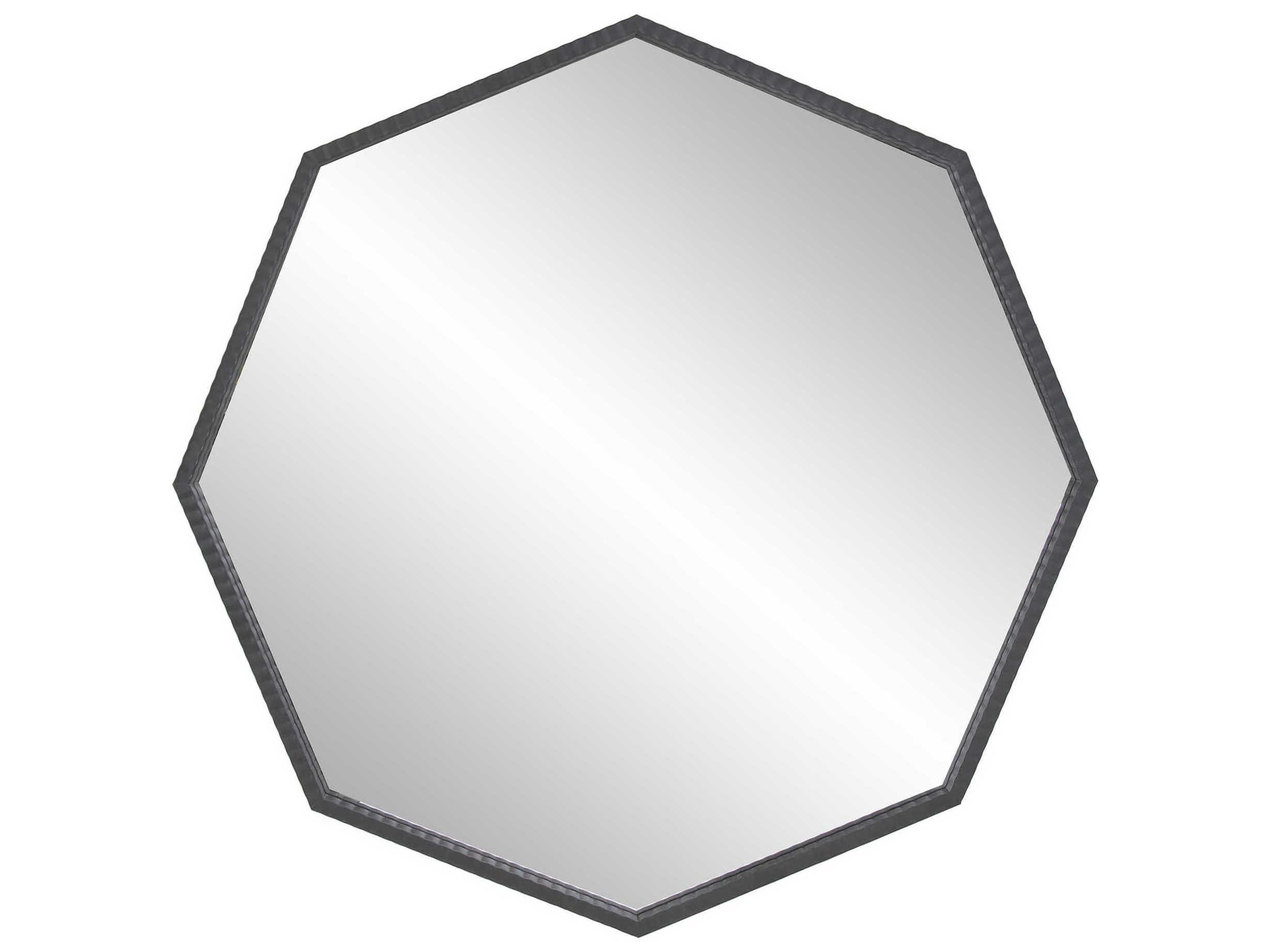 Howard Elliott Ronan Matte Graphite Octagon Wall Mirror