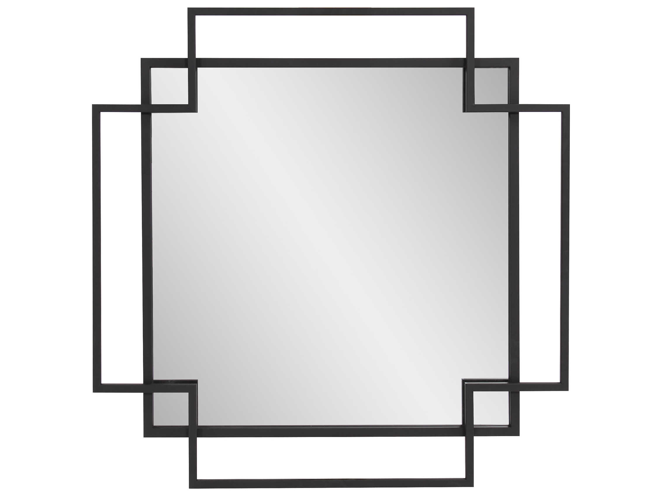Howard Elliott Geo Matte Black Square Wall Mirror