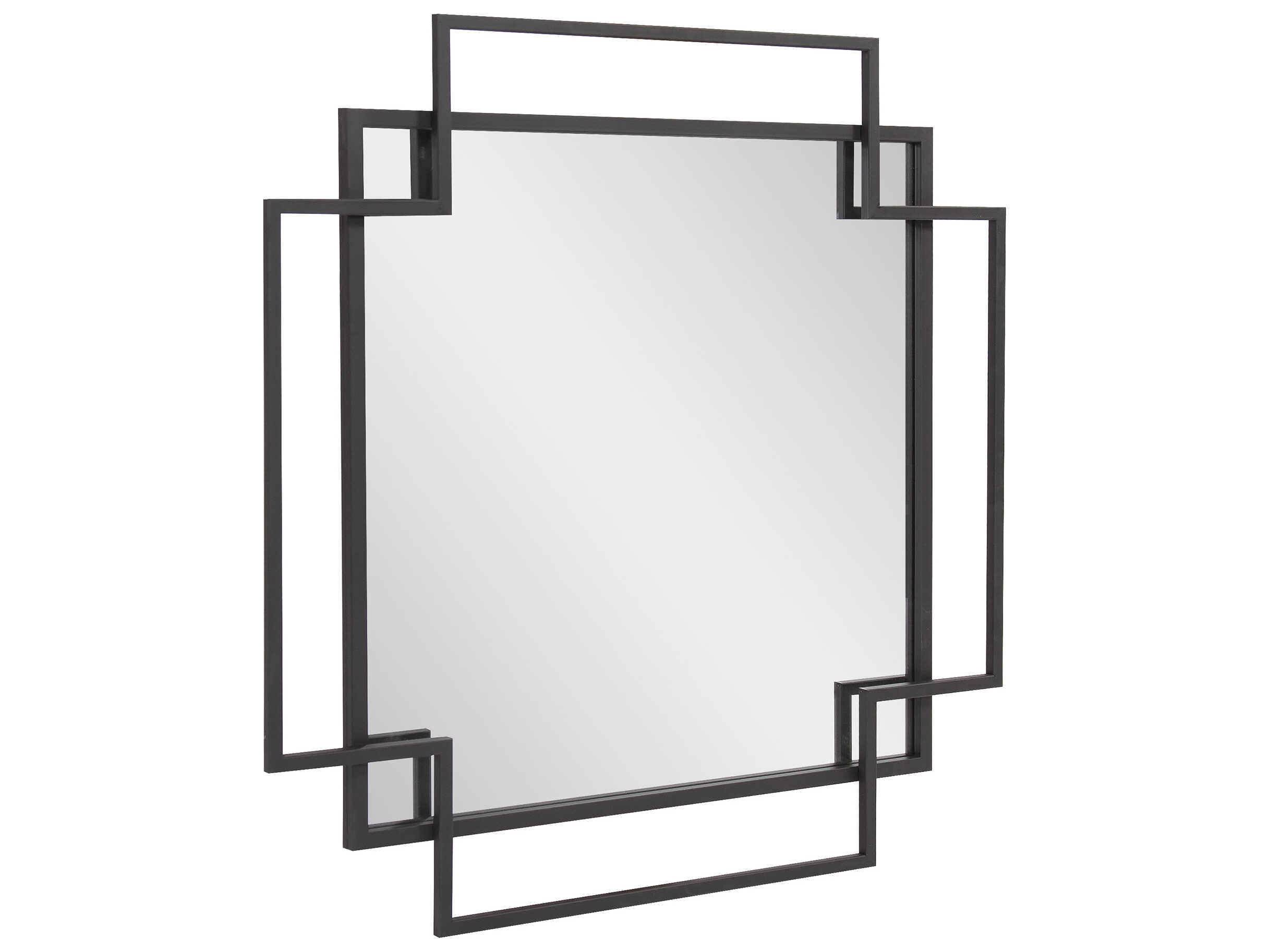 Howard Elliott Geo Matte Black Square Wall Mirror