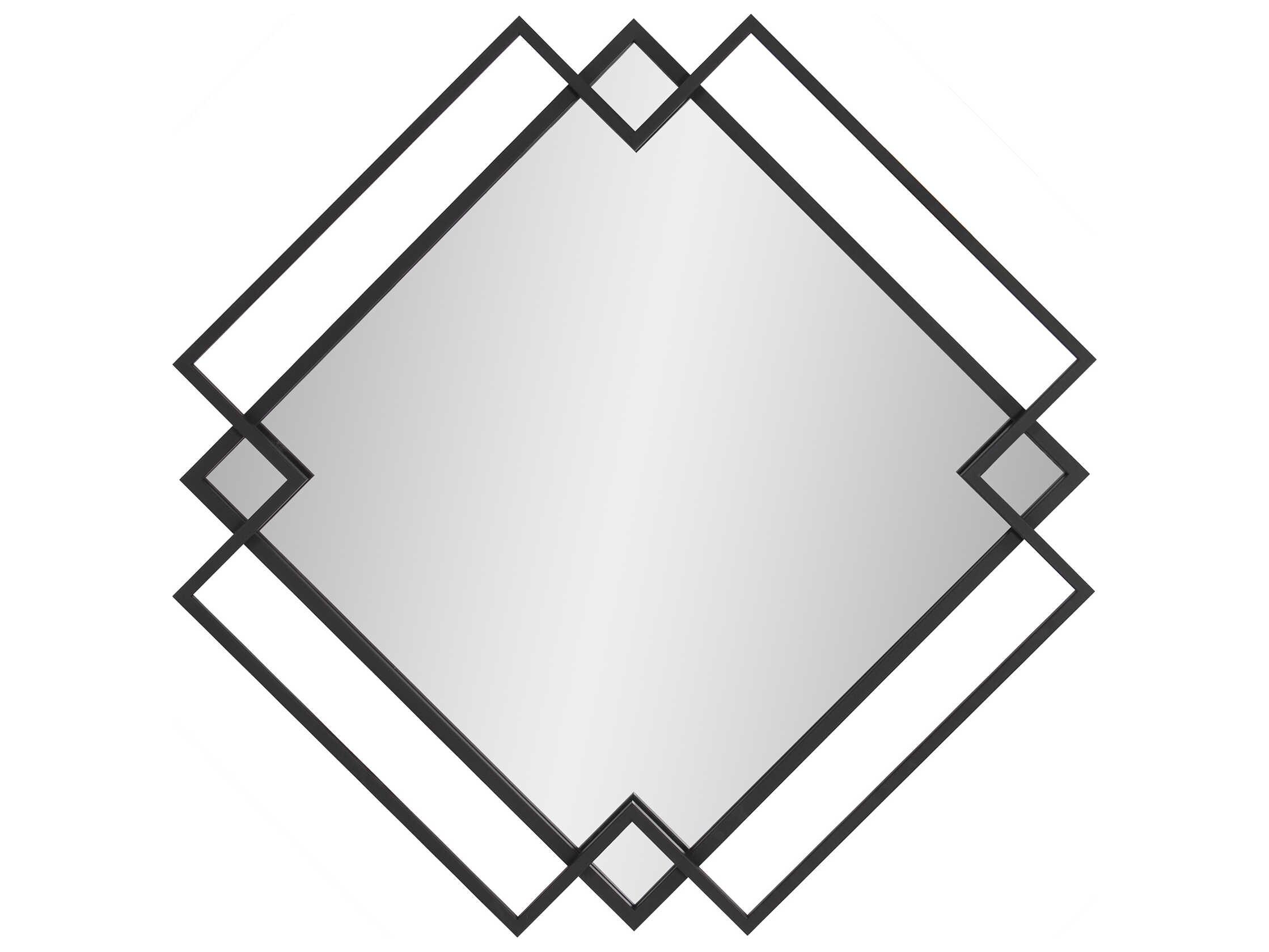 Howard Elliott Geo Matte Black Square Wall Mirror