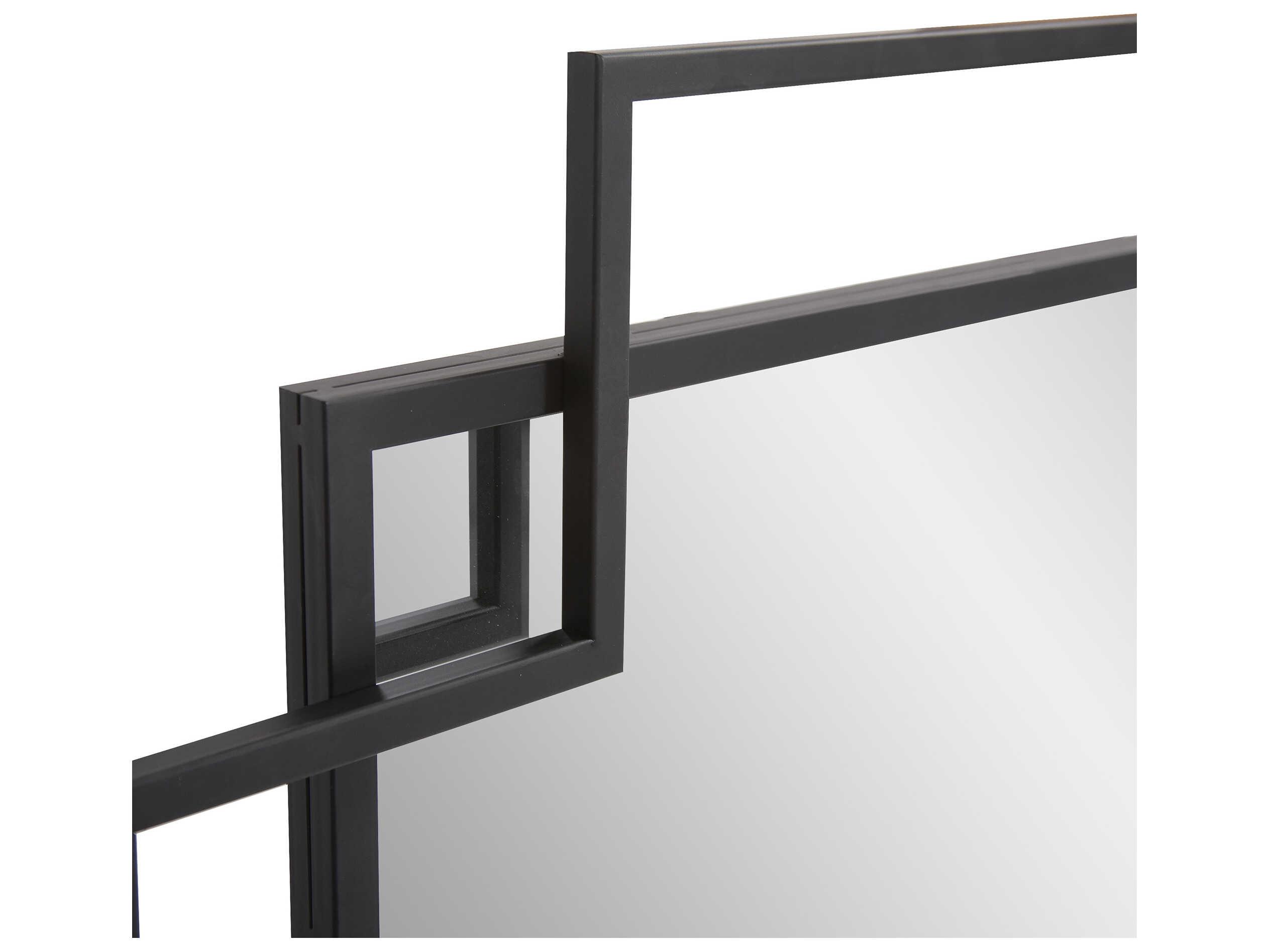 Howard Elliott Geo Matte Black Square Wall Mirror