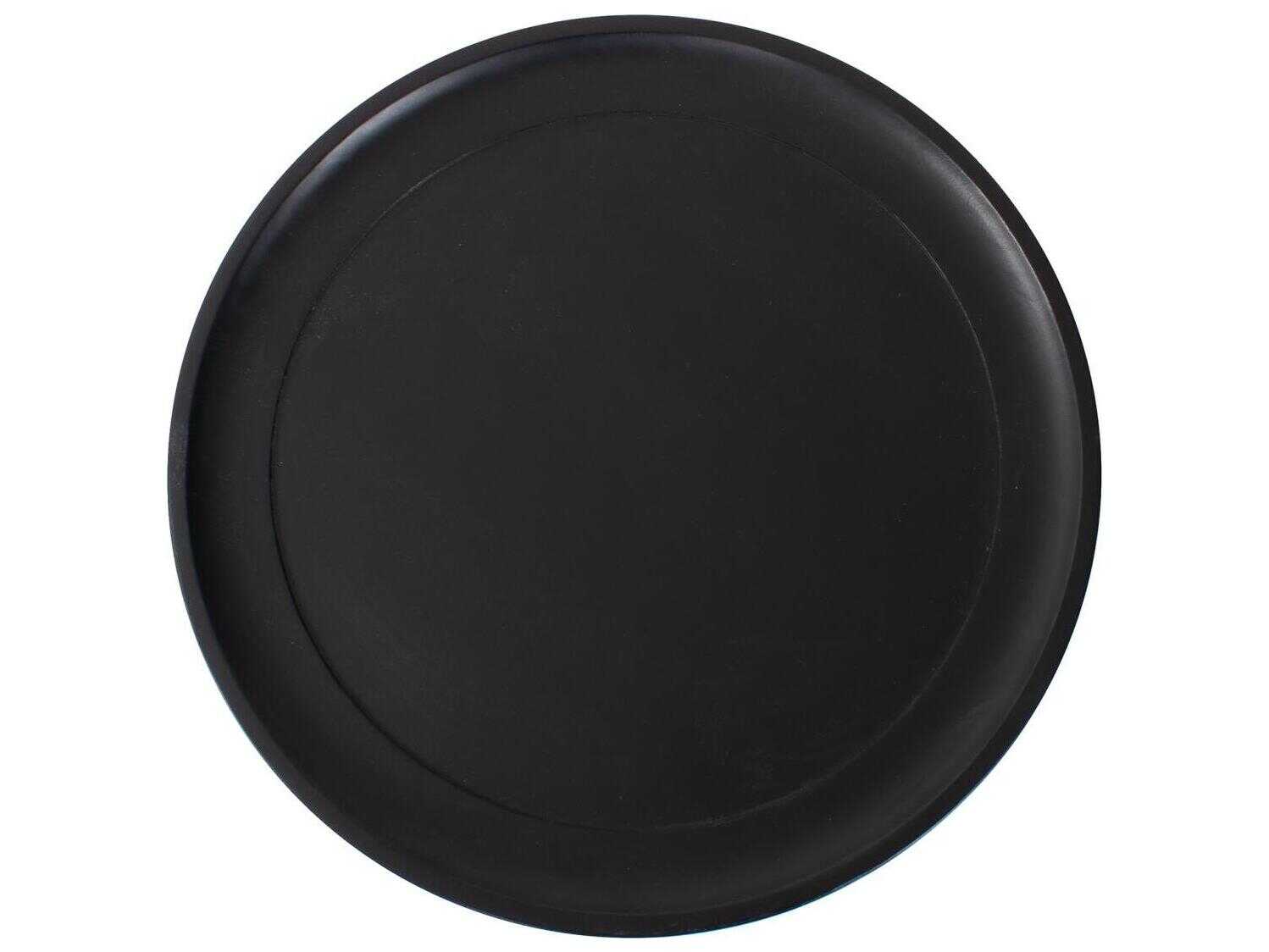 Howard Elliott Bollack Round Wood Brown Black End Table