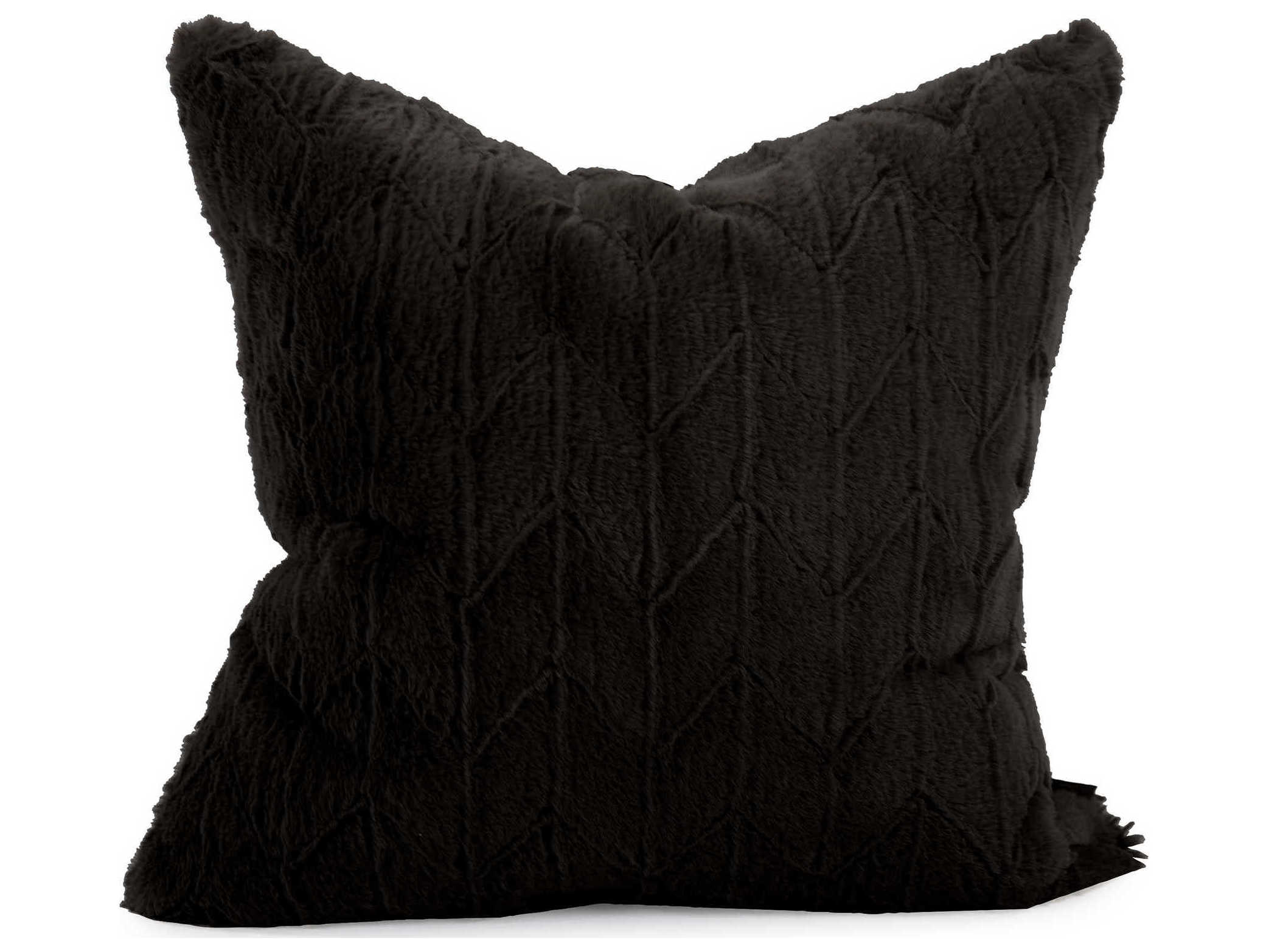 Howard Elliott Faux Fur Angora Ebony 20" x 20" Pillow
