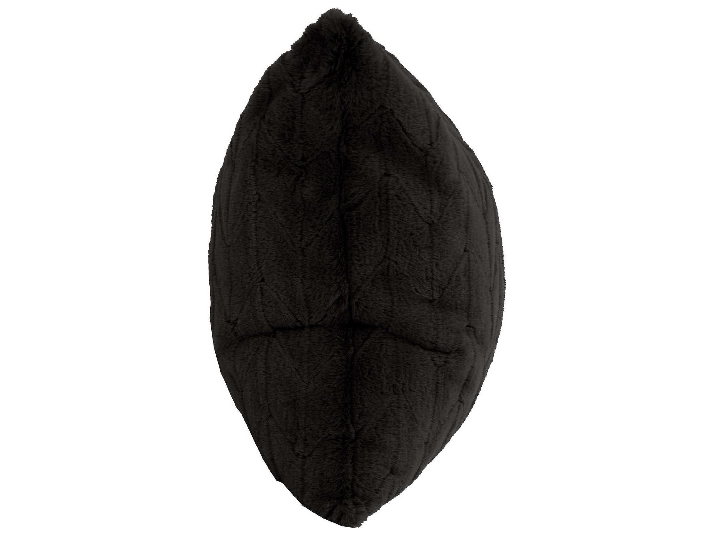 Howard Elliott Faux Fur Angora Ebony 20" x 20" Pillow