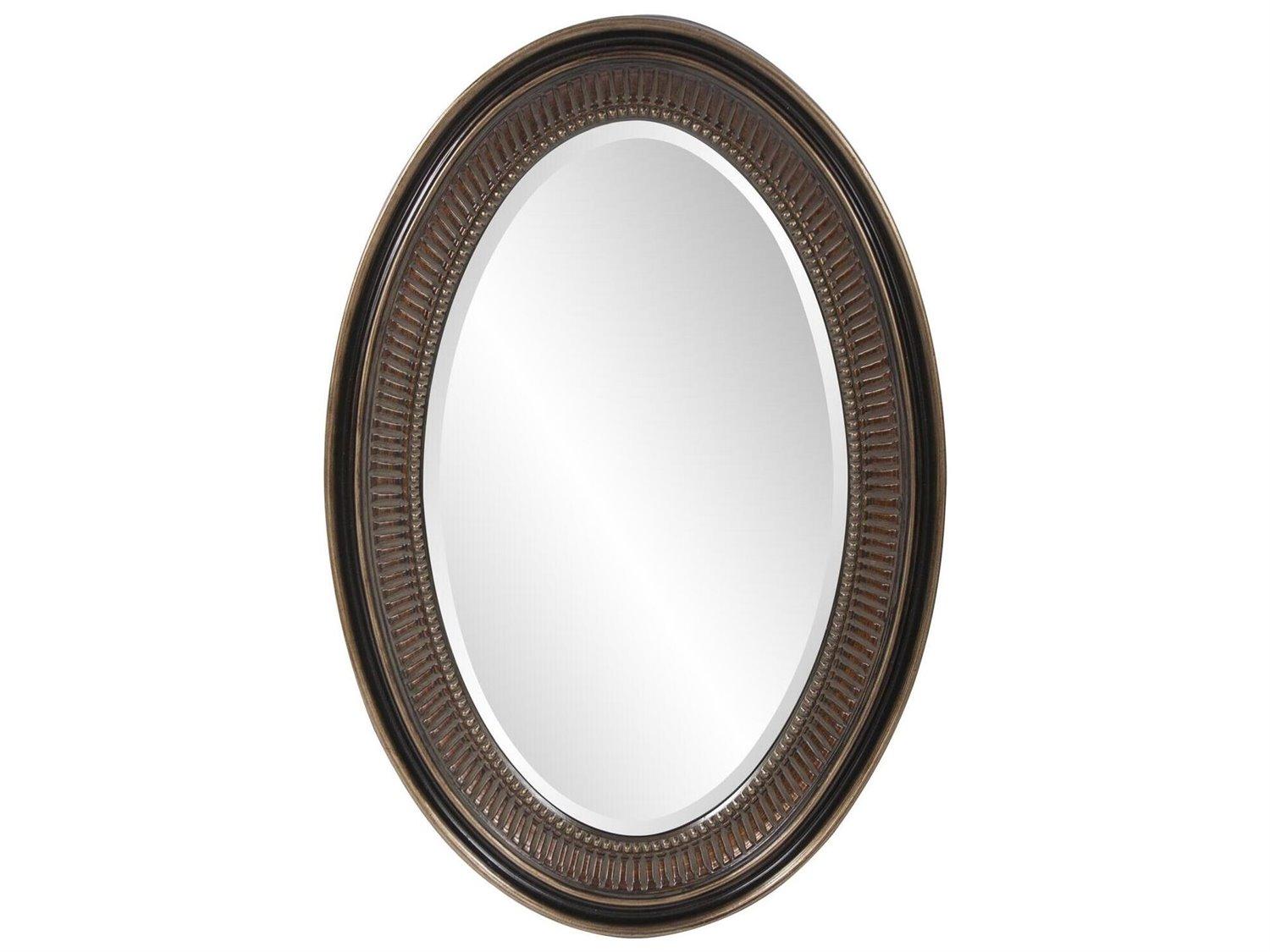 Howard Elliott Ethan Museum Bronze Oval Wall Mirror