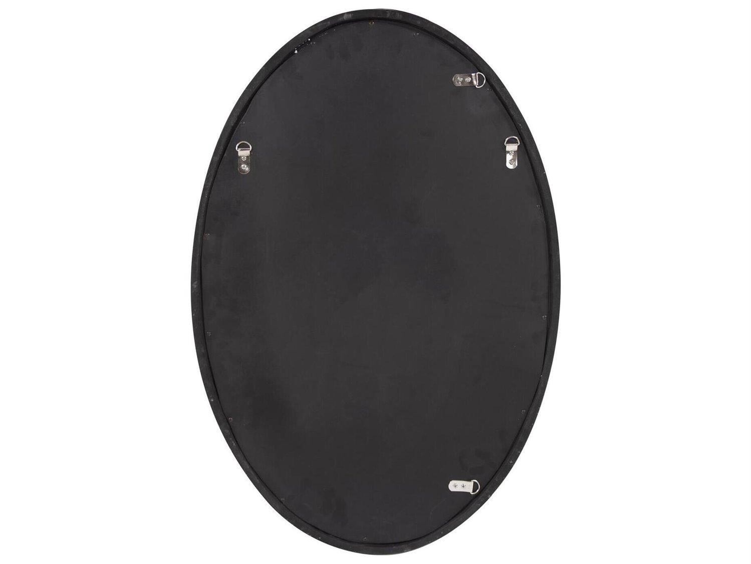 Howard Elliott Ethan Museum Bronze Oval Wall Mirror